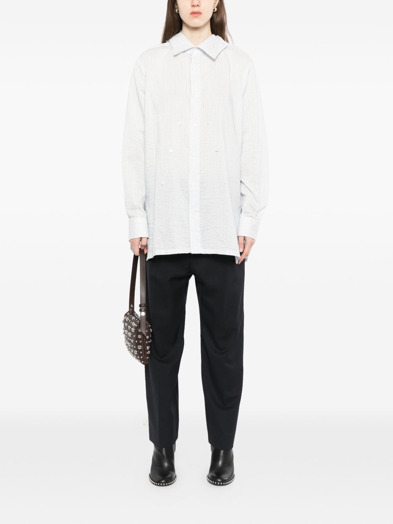 SETCHU creased striped shirt outlook