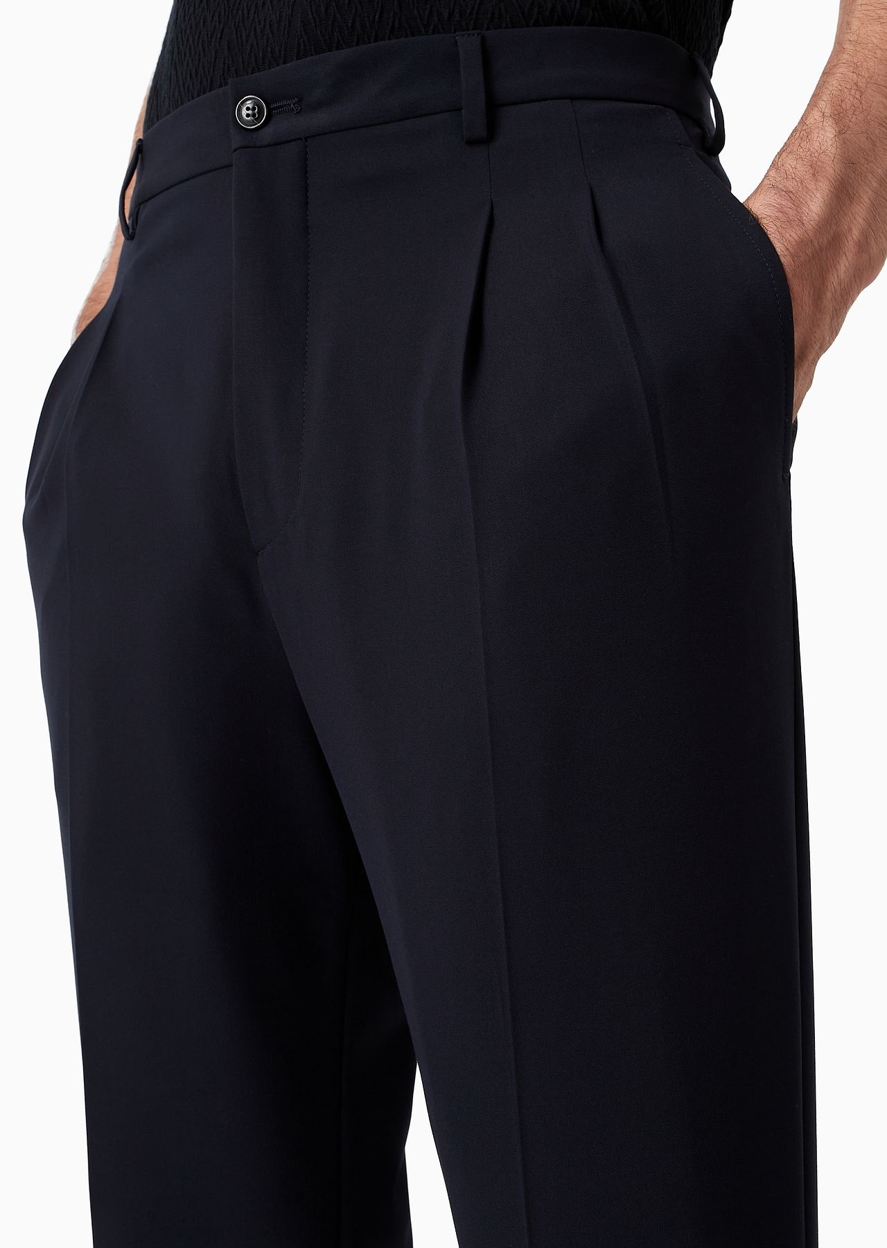 Double-darted trousers in stretch technical canvas - 5