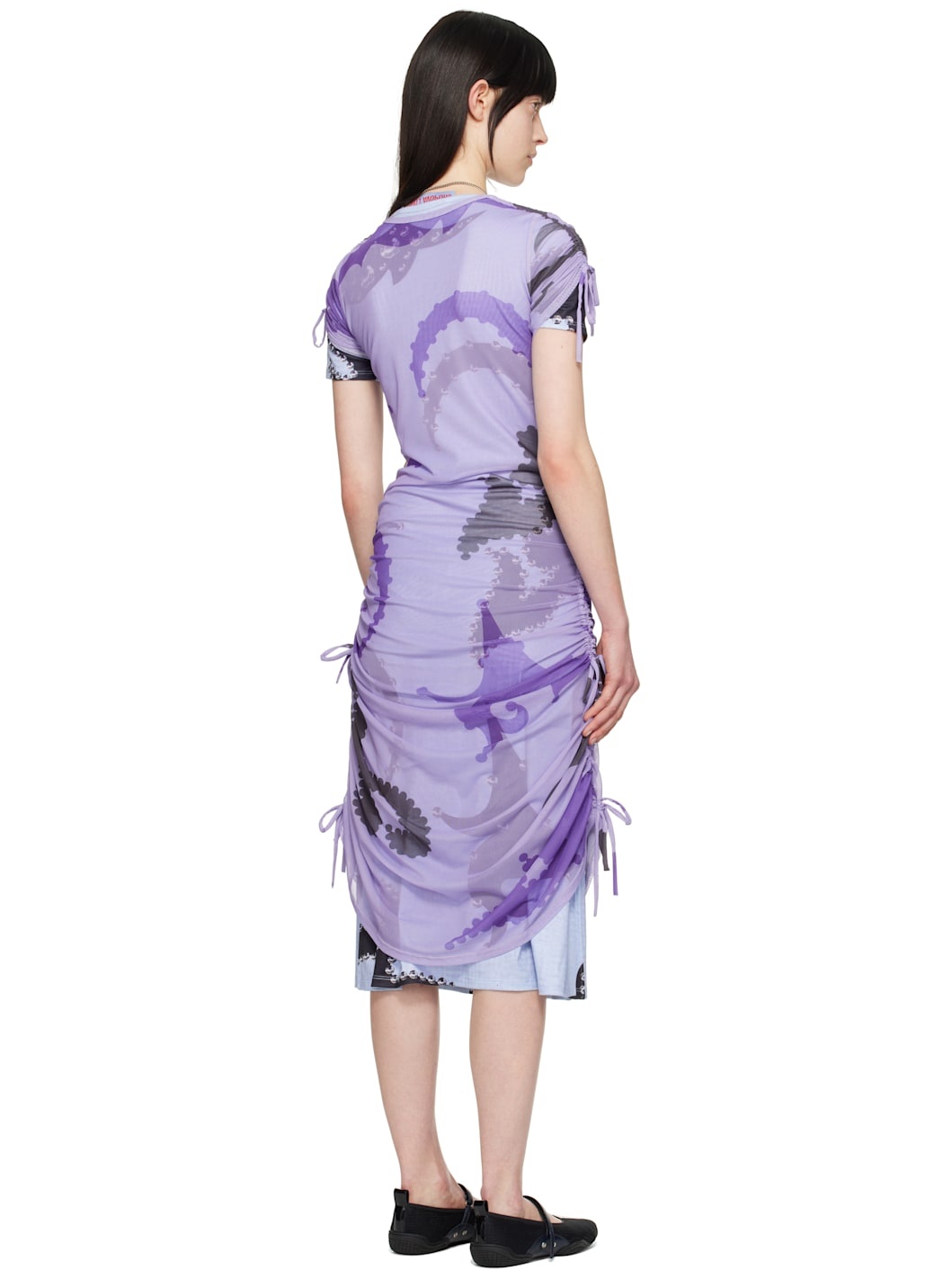 Purple Ballast Short Sleeve Midi Dress - 3