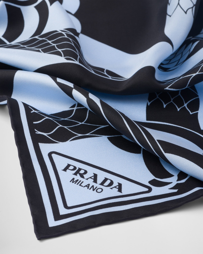 Prada Printed silk twill scarf outlook