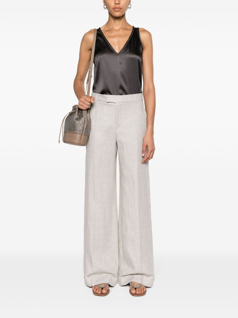 Brunello Cucinelli lurex wide-leg trousers outlook