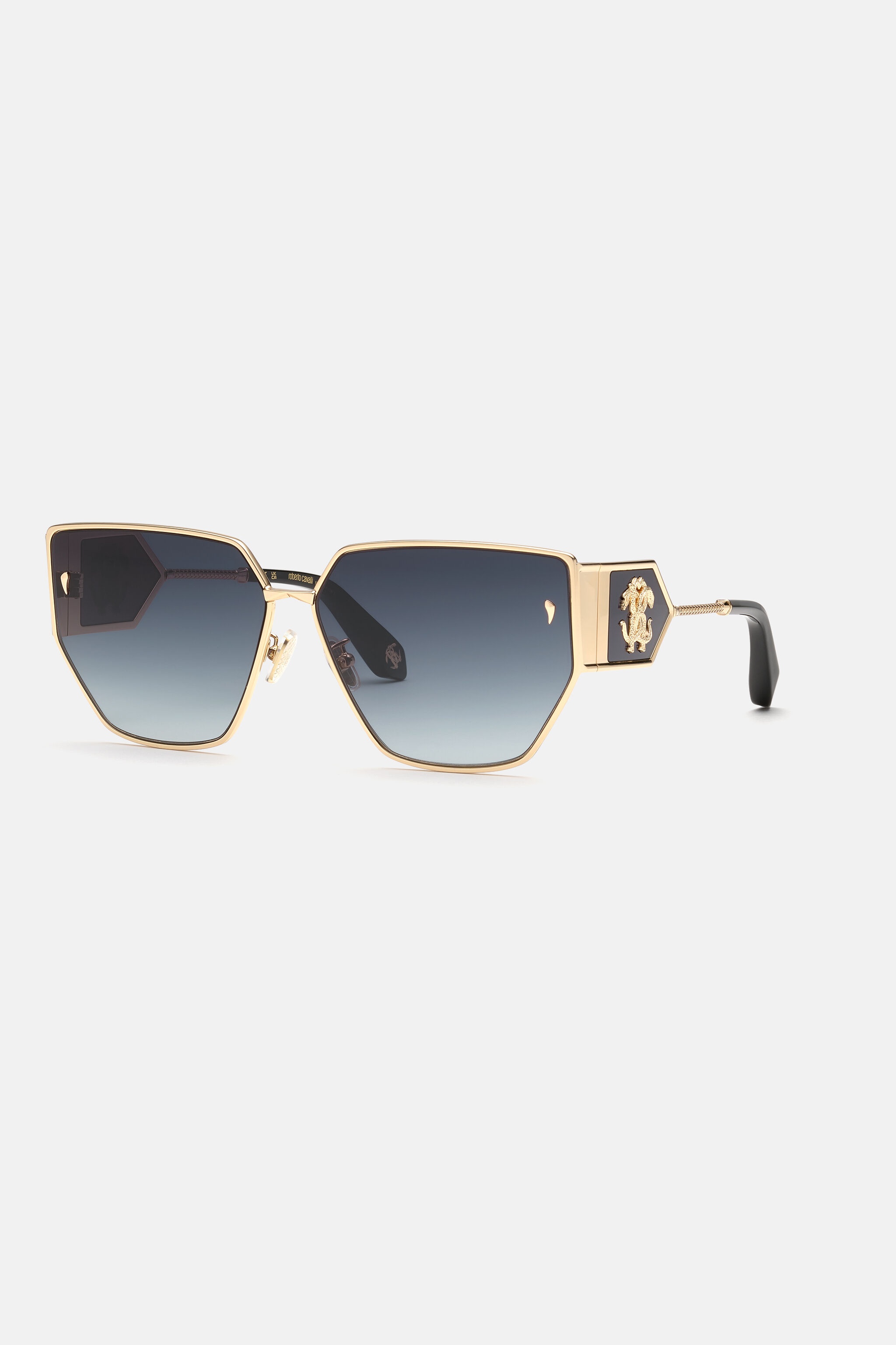 Sunglasses with wide shape front, metal fangs embellishment - 3