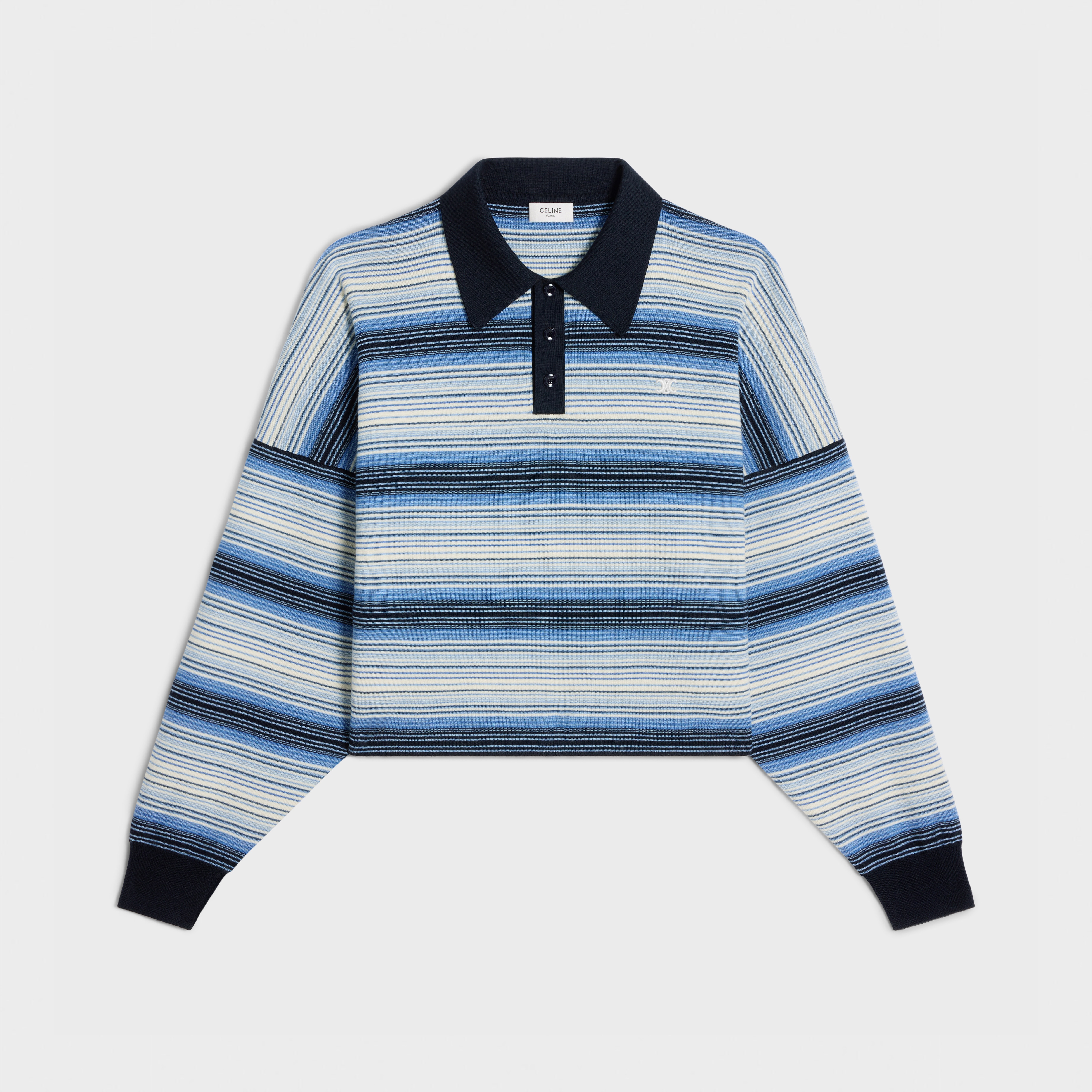 triomphe striped polo shirt in wool - 1