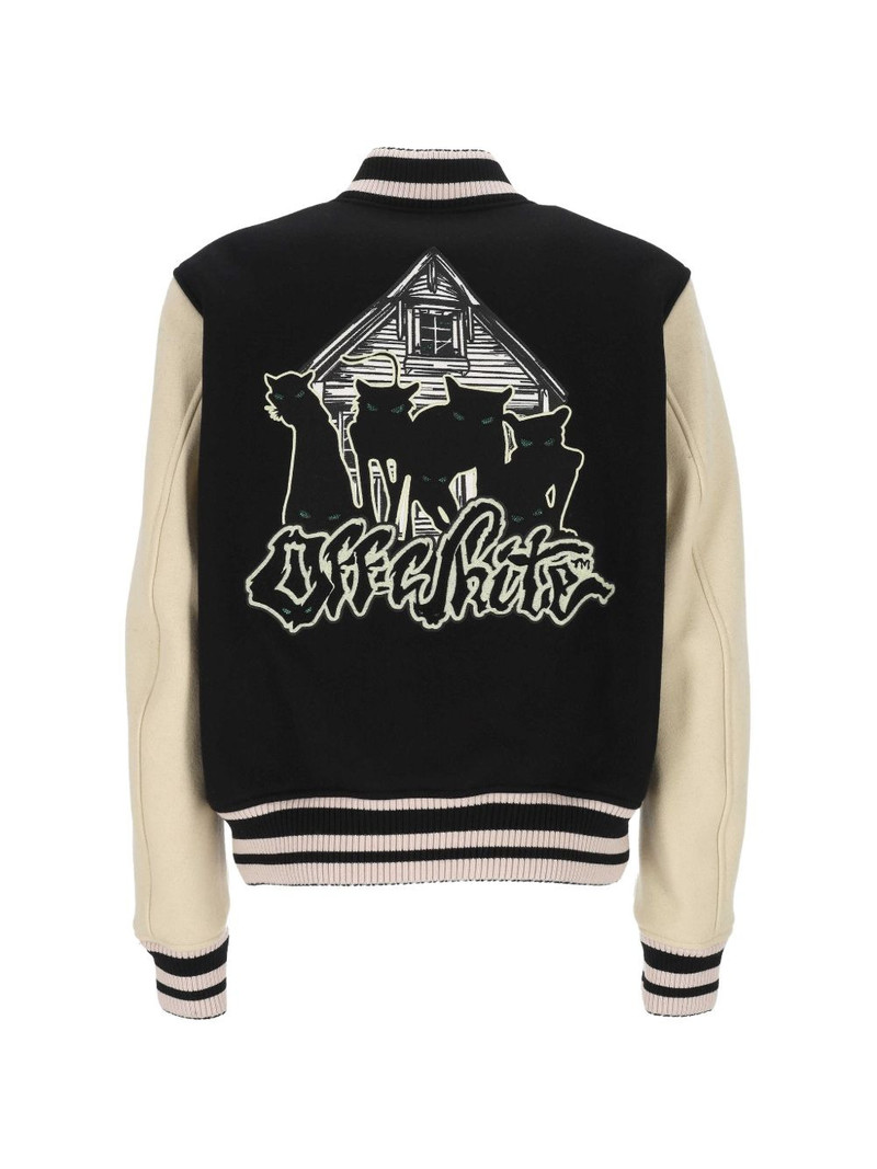 Off-White embroidered varsity jacket outlook