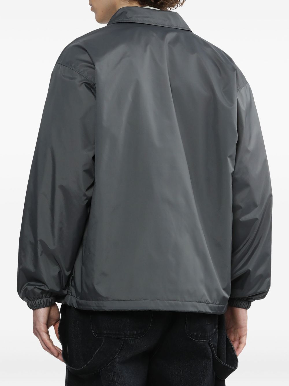 logo-patch button-fastening jacket - 4