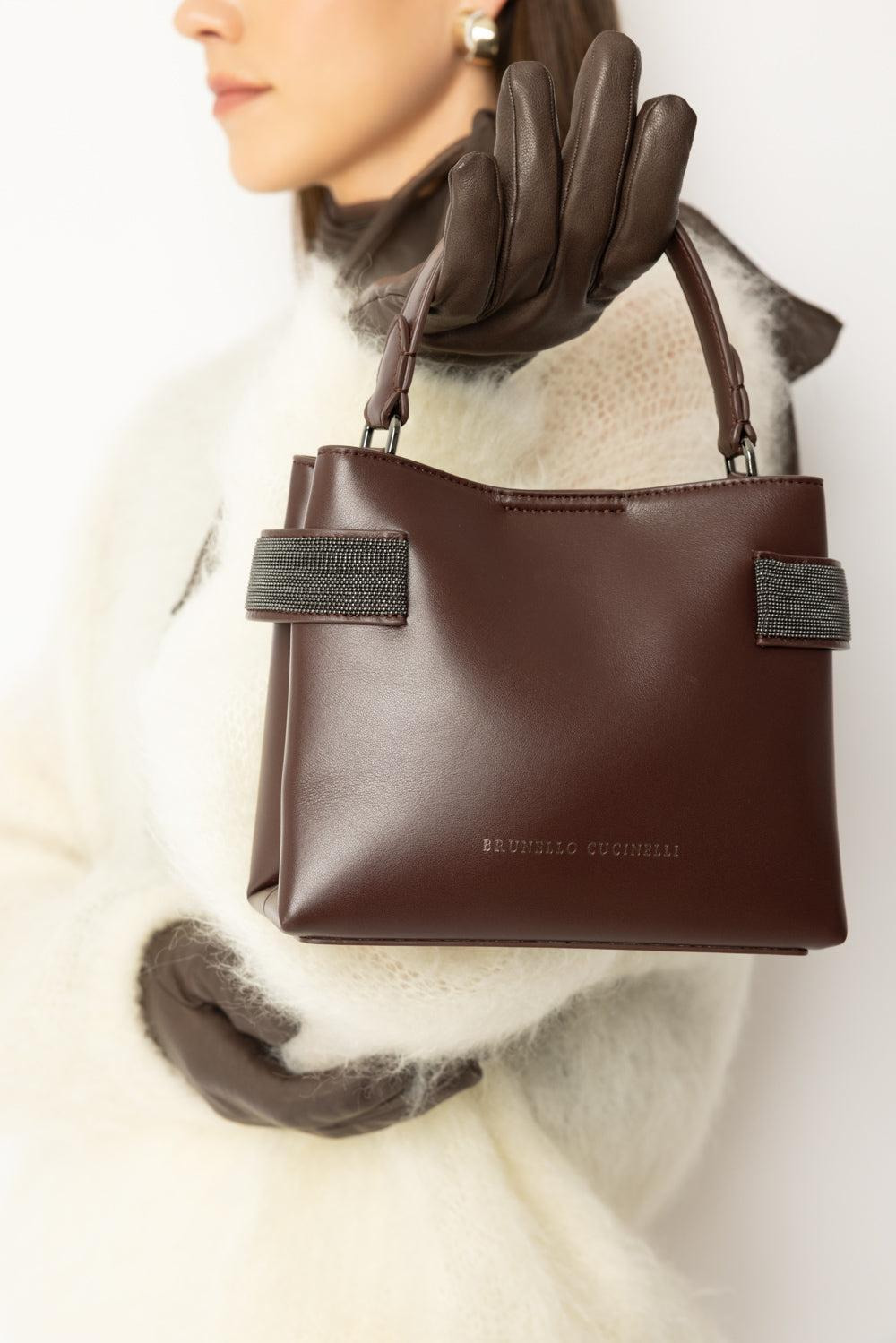 Mini Top Handle Tote Bag - Burgundy - 2