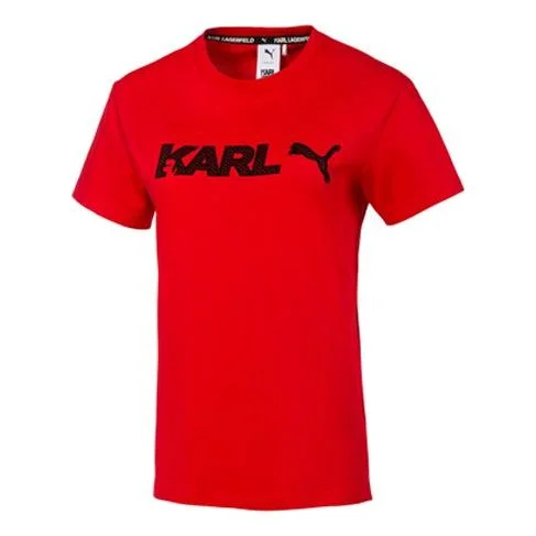 (WMNS) PUMA x KARL LAGERFELD FENDI Crossover Short Sleeve Red 595565-47 - 1