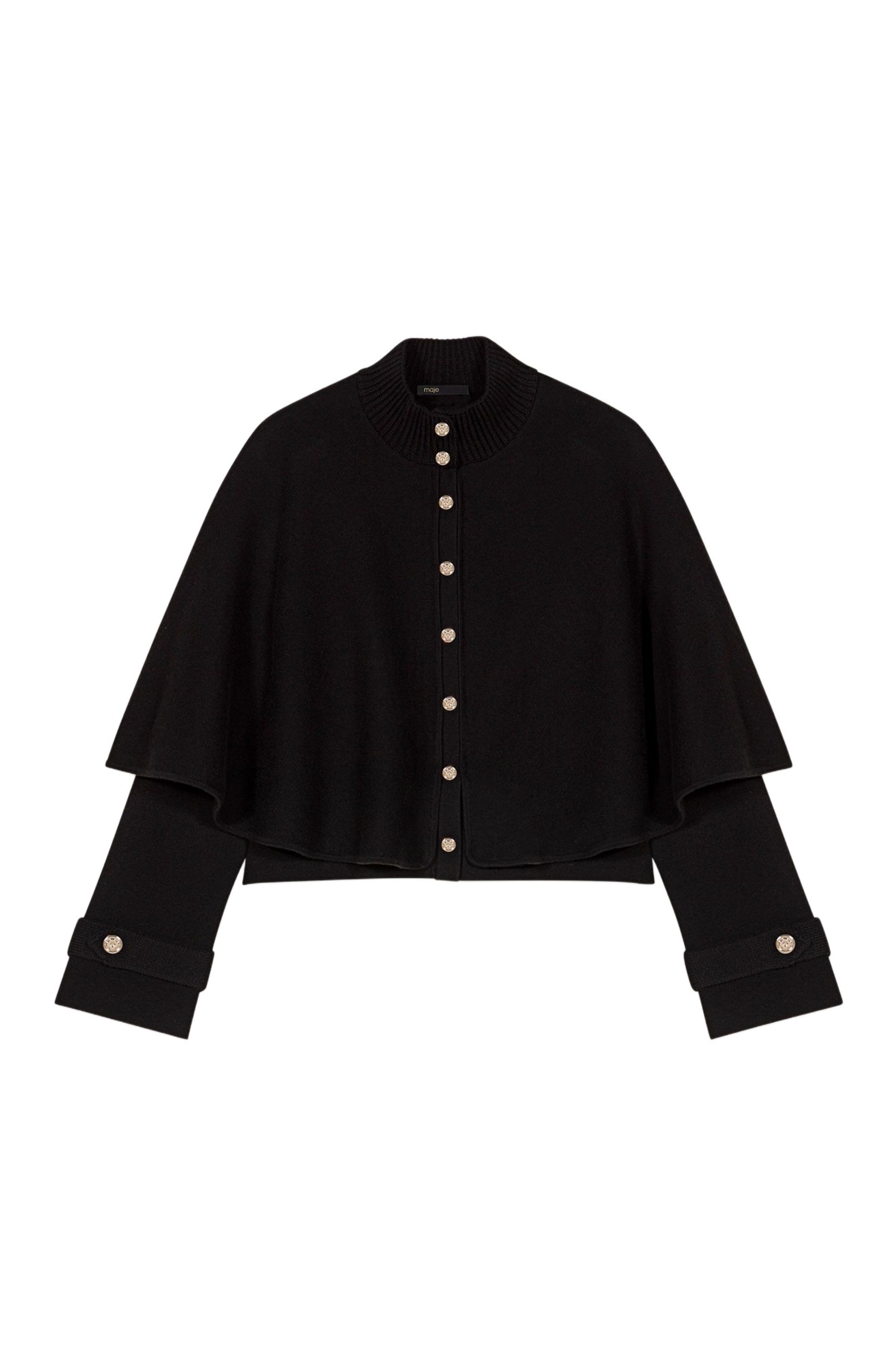 maje Cape-effect cardigan in Black at Nordstrom - 7