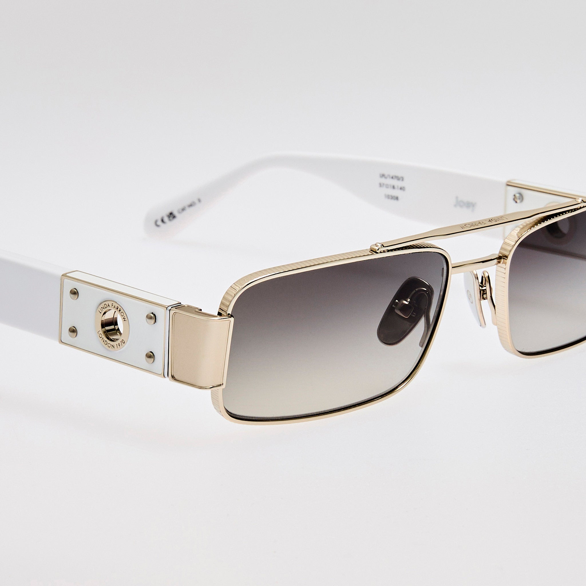 Joey Sunglasses in Grey Gradient and Gold - 5