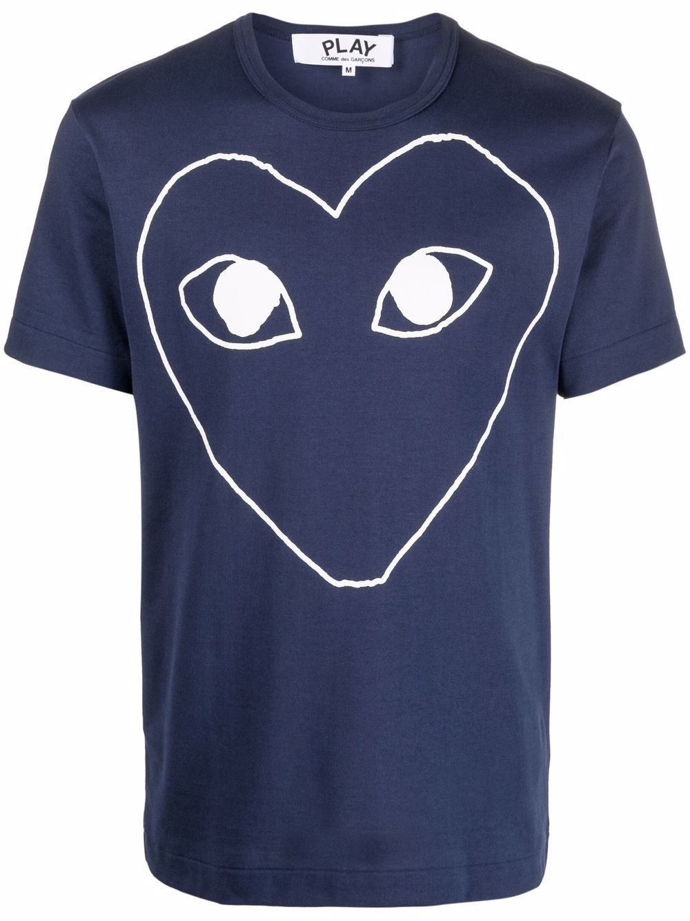 outline heart logo cotton T-shirt - 1