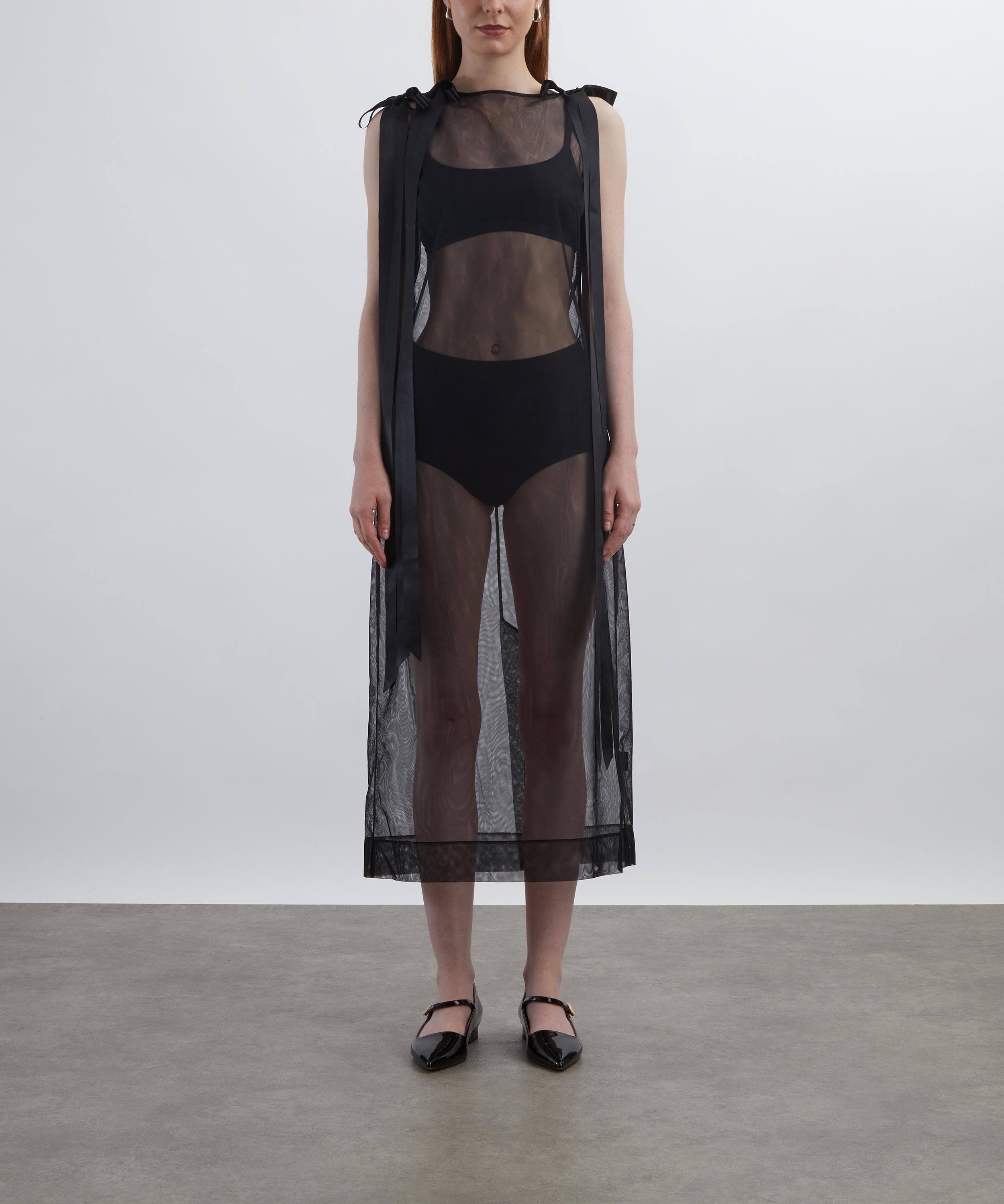 Sheer Bow Ribbon Tail Dress - 3