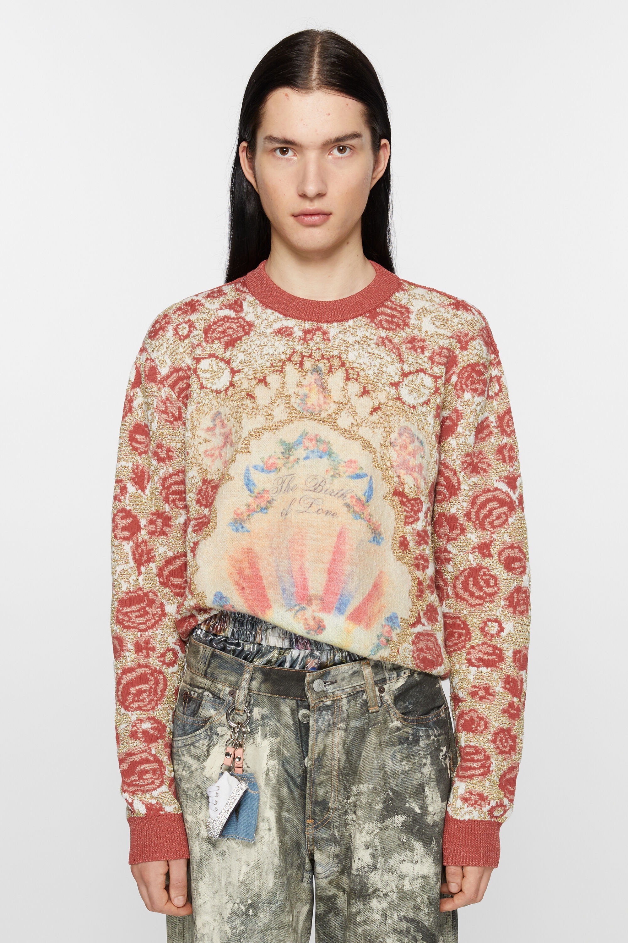 Jacquard sweater - Blossom pink/gold - 2