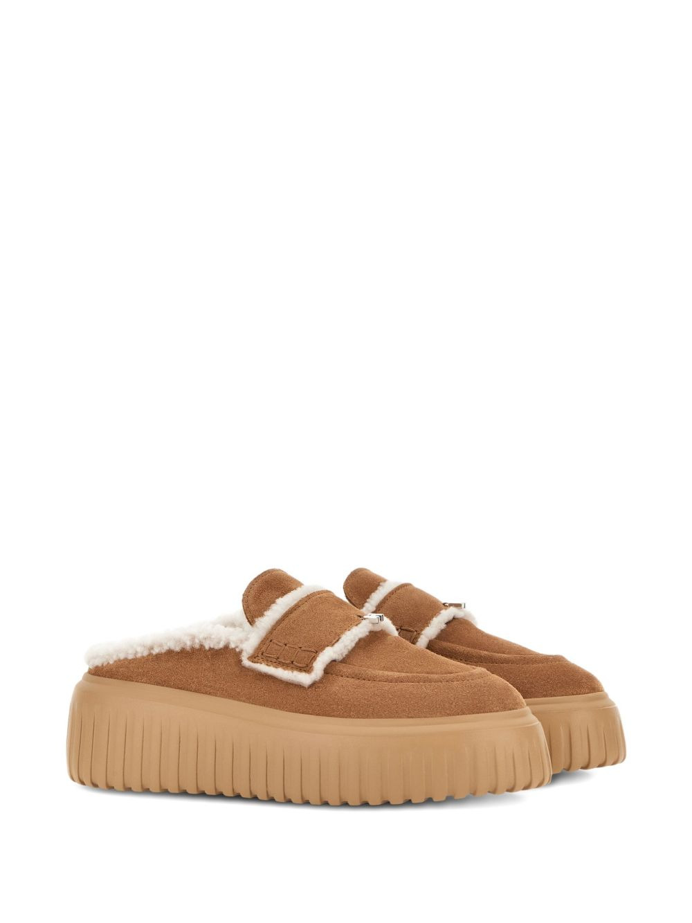 H-Striped platform mules - 2