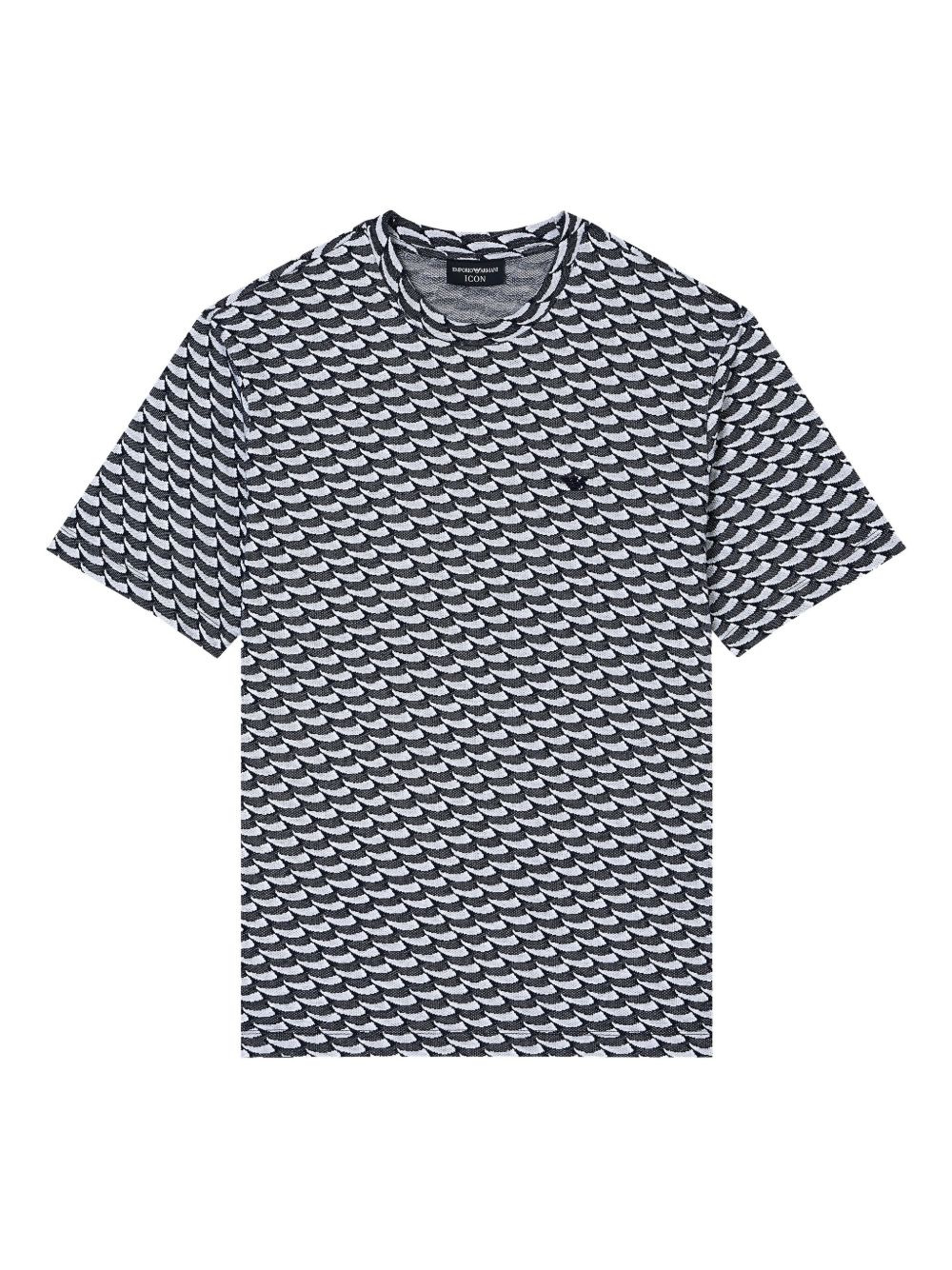 wave-pattern cotton T-shirt - 1