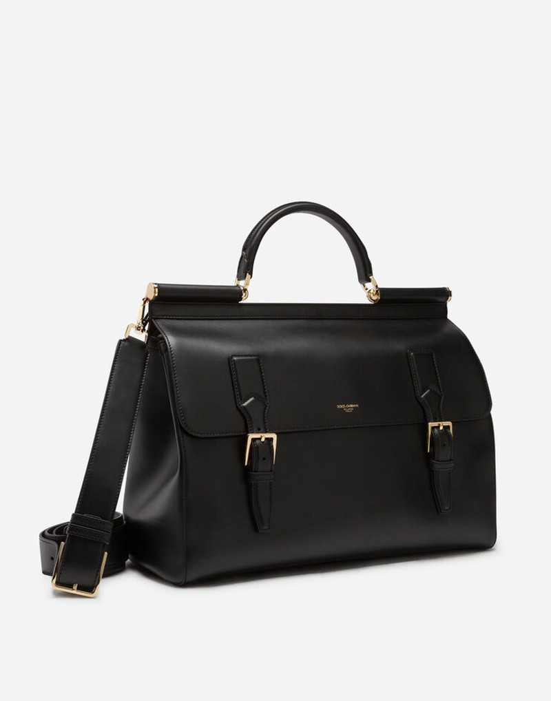 Dolce & Gabbana Calfskin Monreale travel bag with heat-stamped logo outlook