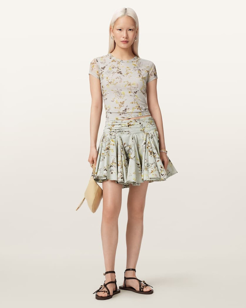 ALLSAINTS TULIP FLORAL VOUMINOIS MINI SKIRT outlook