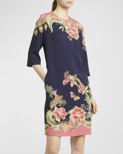 Etro Silk Enchanted Garden Engineered 34 Sleeve Sheath Dress outlook