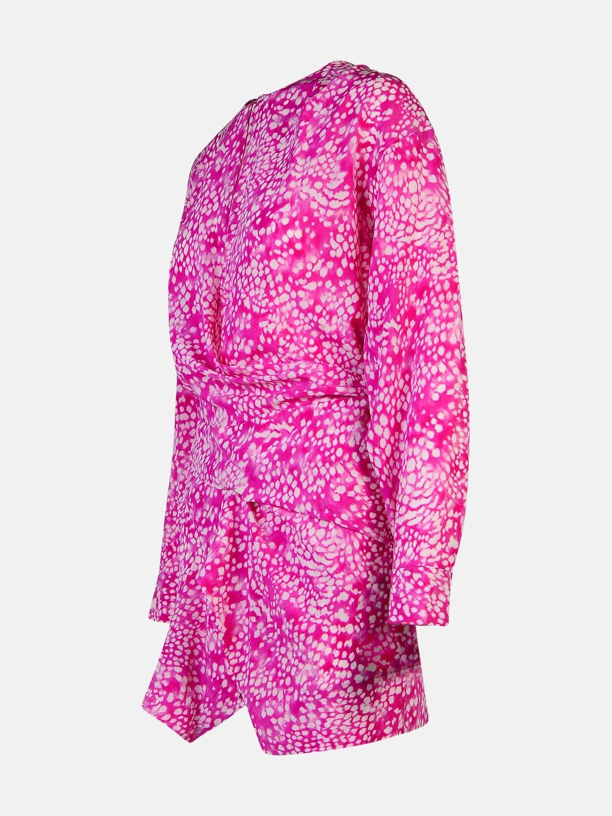 'HABLA' DRESS IN FUCHSIA SILK BLEND - 2