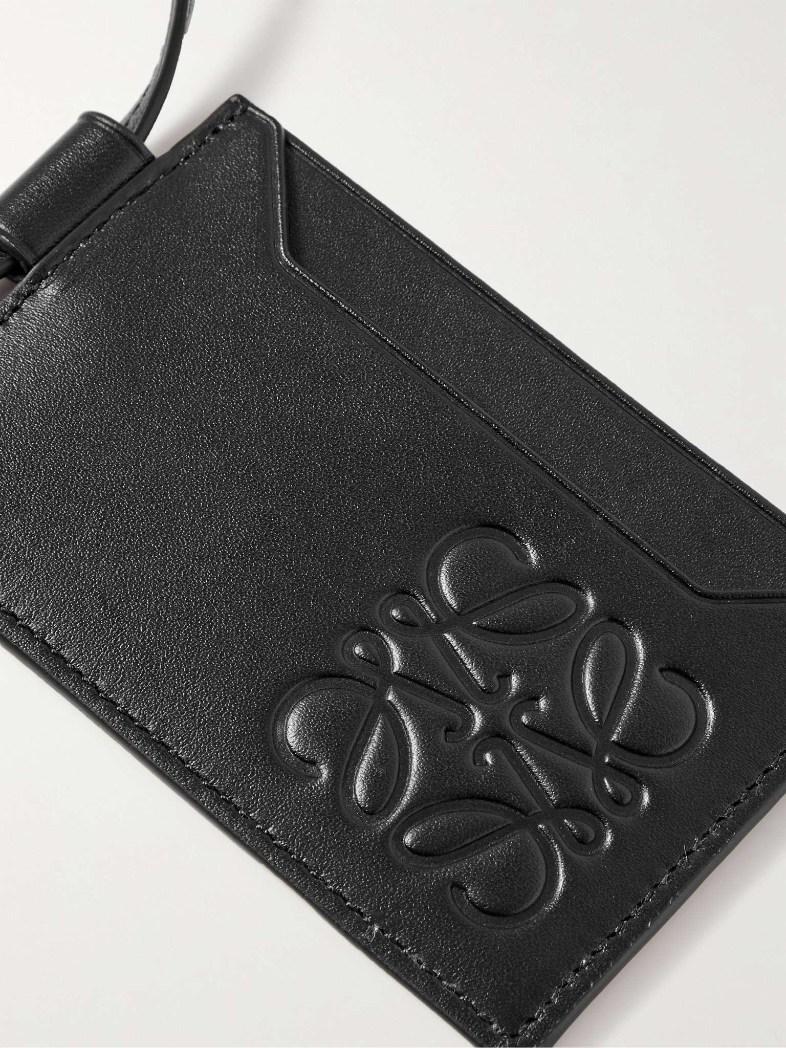 Logo-Debossed Leather Cardholder with Lanyard - 3