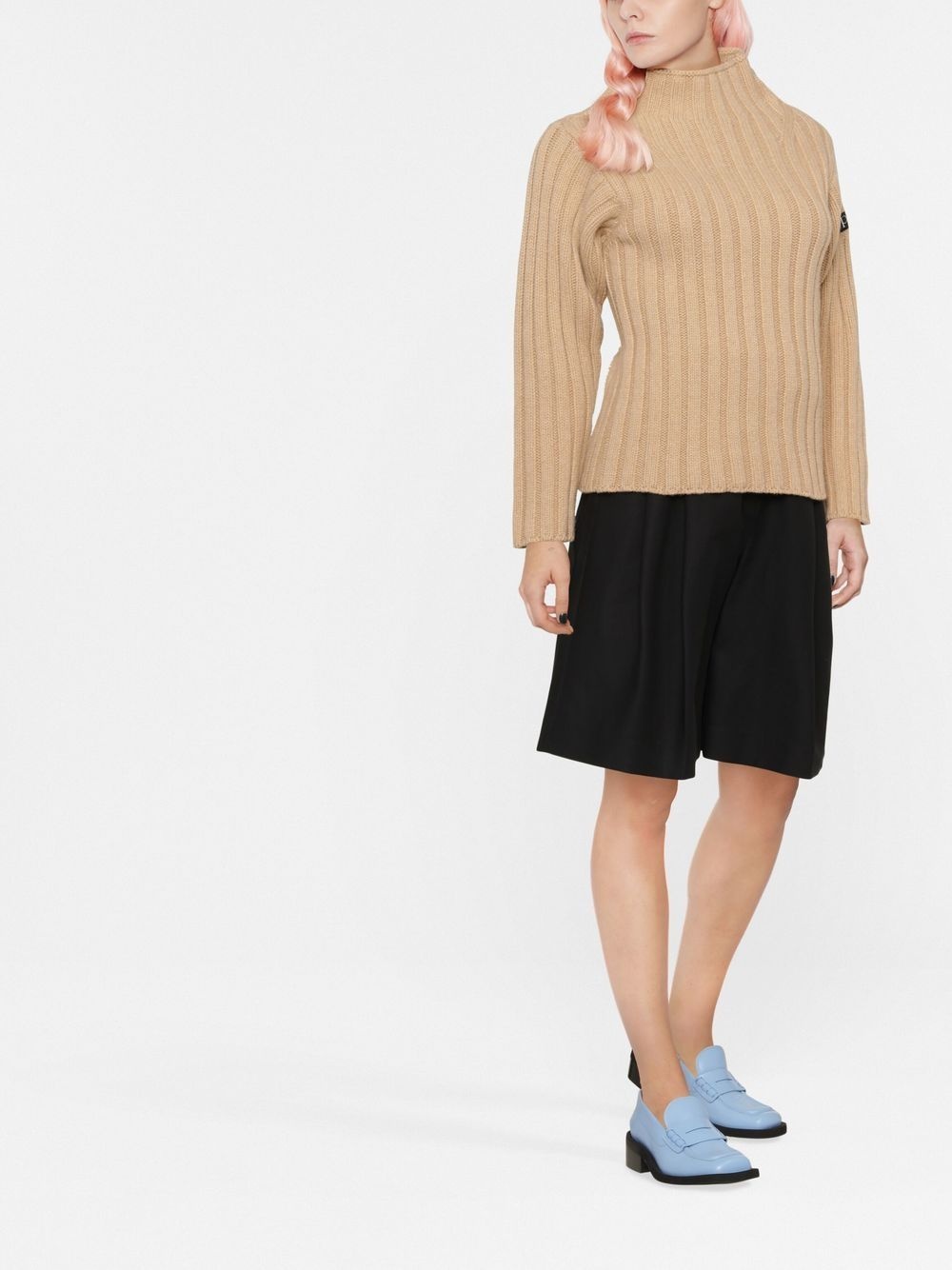 high-neck ribbed jumper - 2
