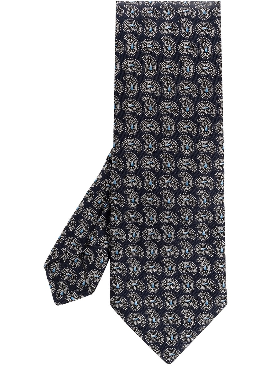 Patterned silk tie - 1