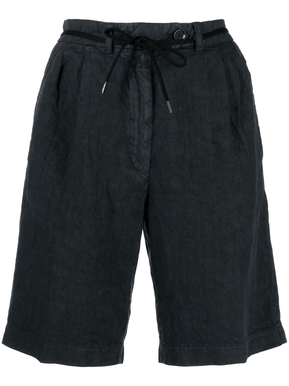 tied-waist linen bermuda shorts - 2