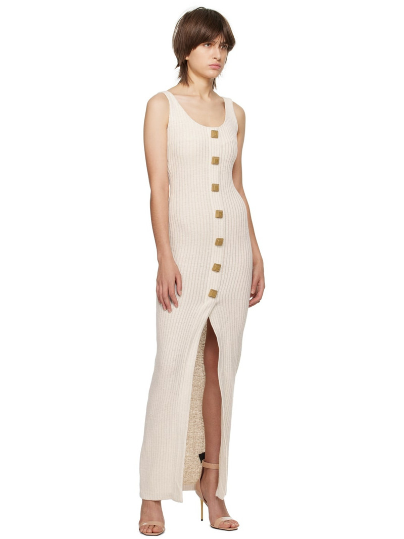 Balmain Beige Scoop Maxi Dress outlook