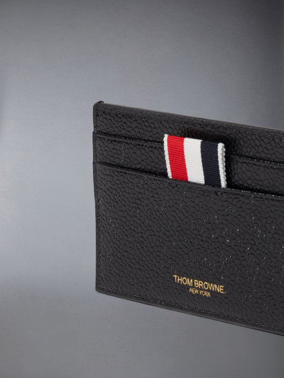 Thom Browne Black Pebble Grain Leather Grosgrain Tab Double Sided Card Holder outlook