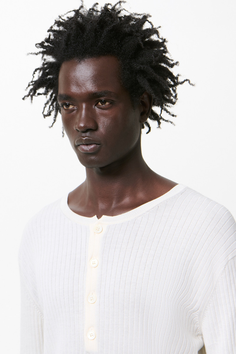 Fine Henley Ivory Cotton Crepe 4