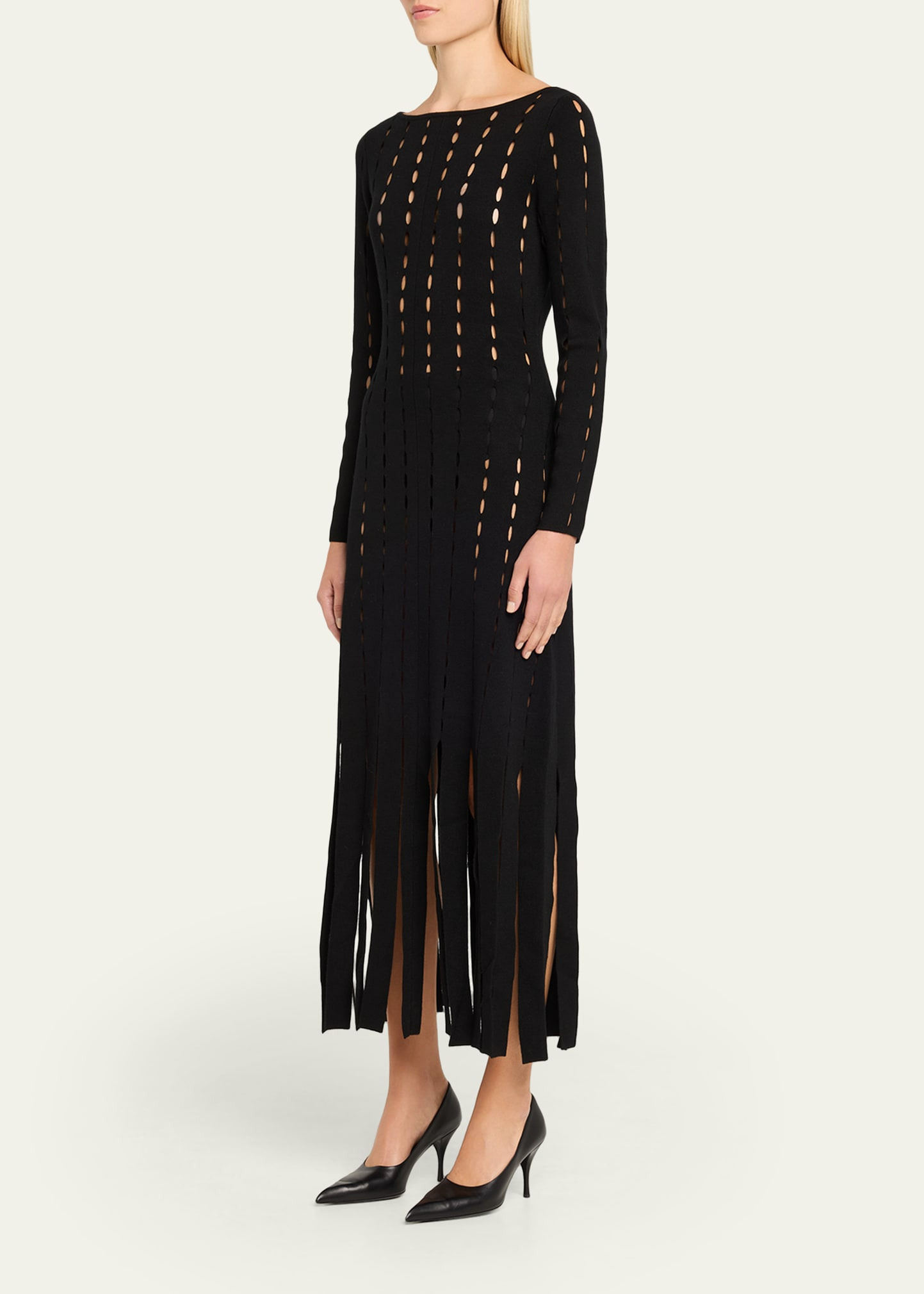 Gemma Bateau-Neck Cutout Carwash Midi Dress - 4