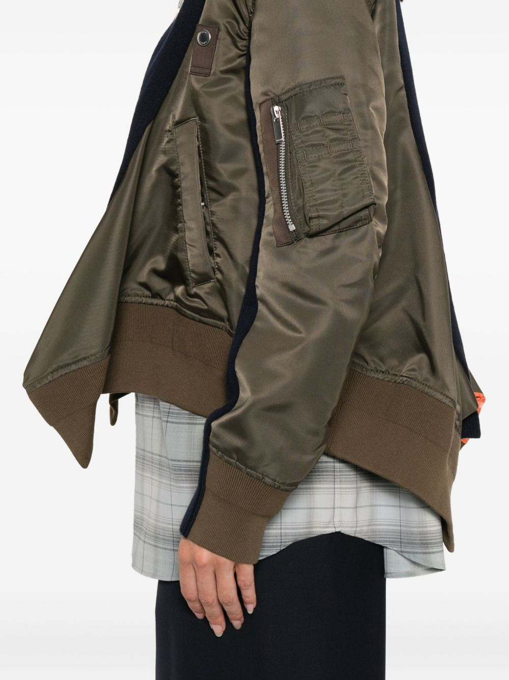 knitted-panel bomber jacket - 5