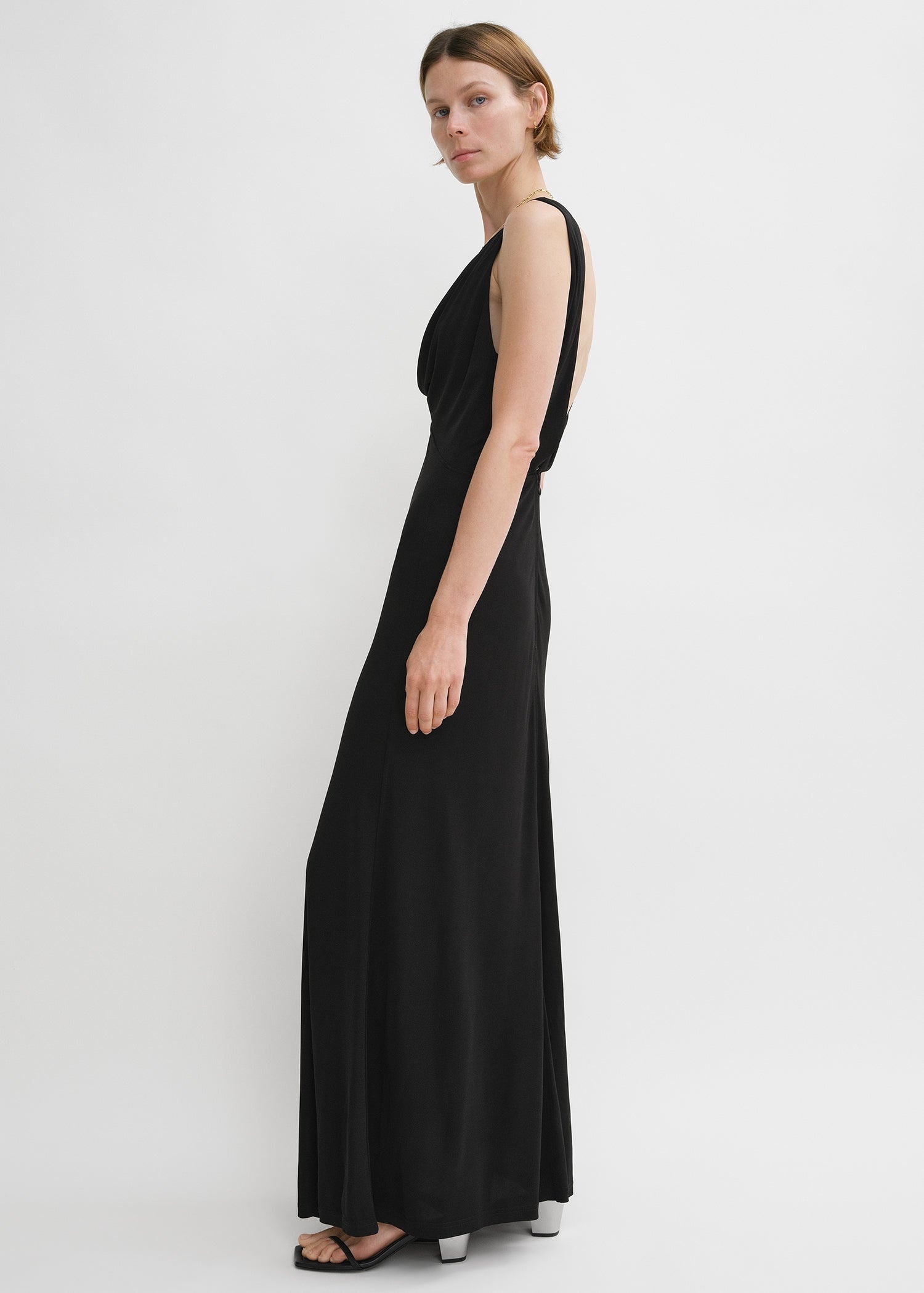 Twist drape dress black - 3