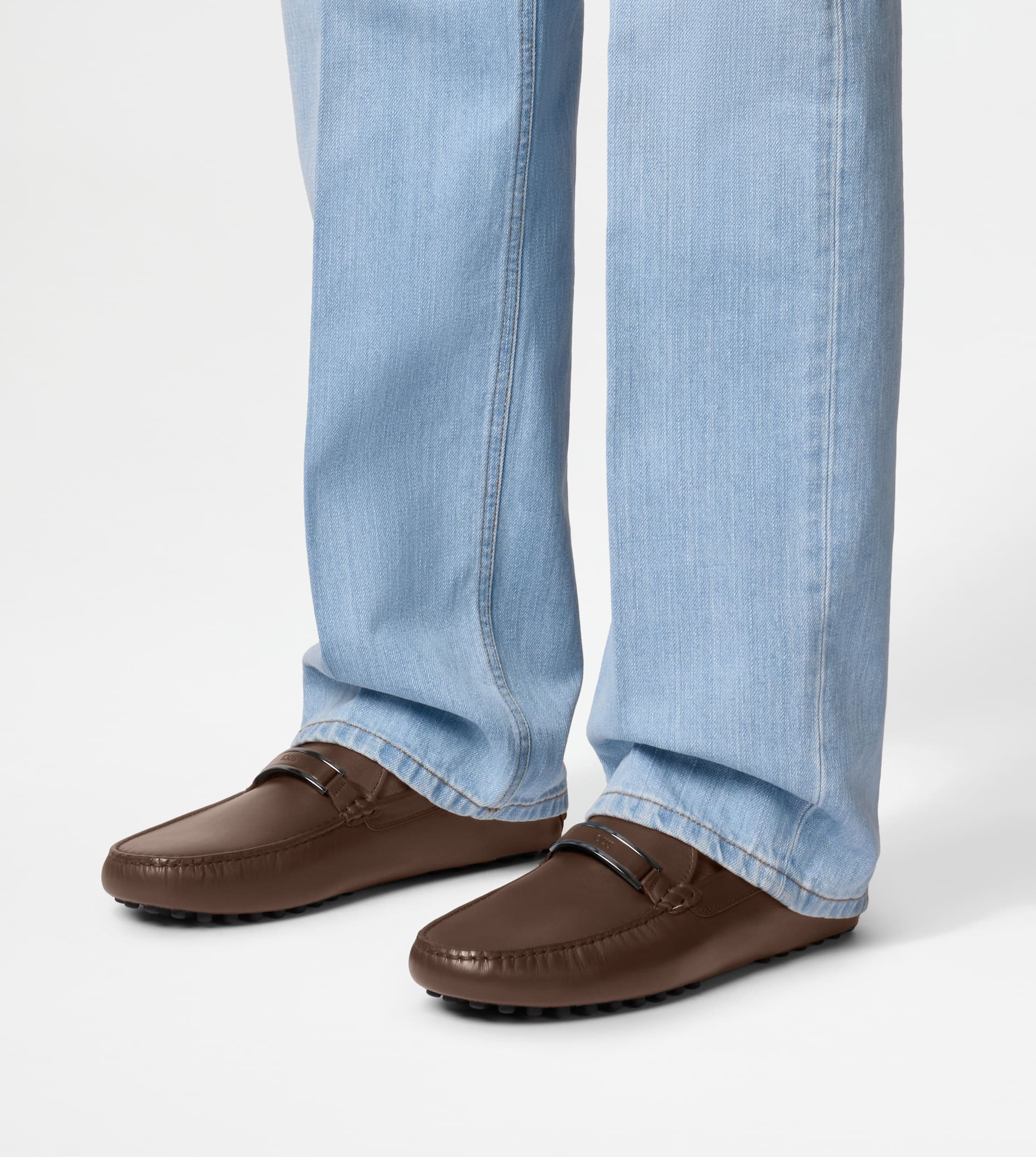 GOMMINO DRIVING SHOES IN LEATHER - BROWN - 7