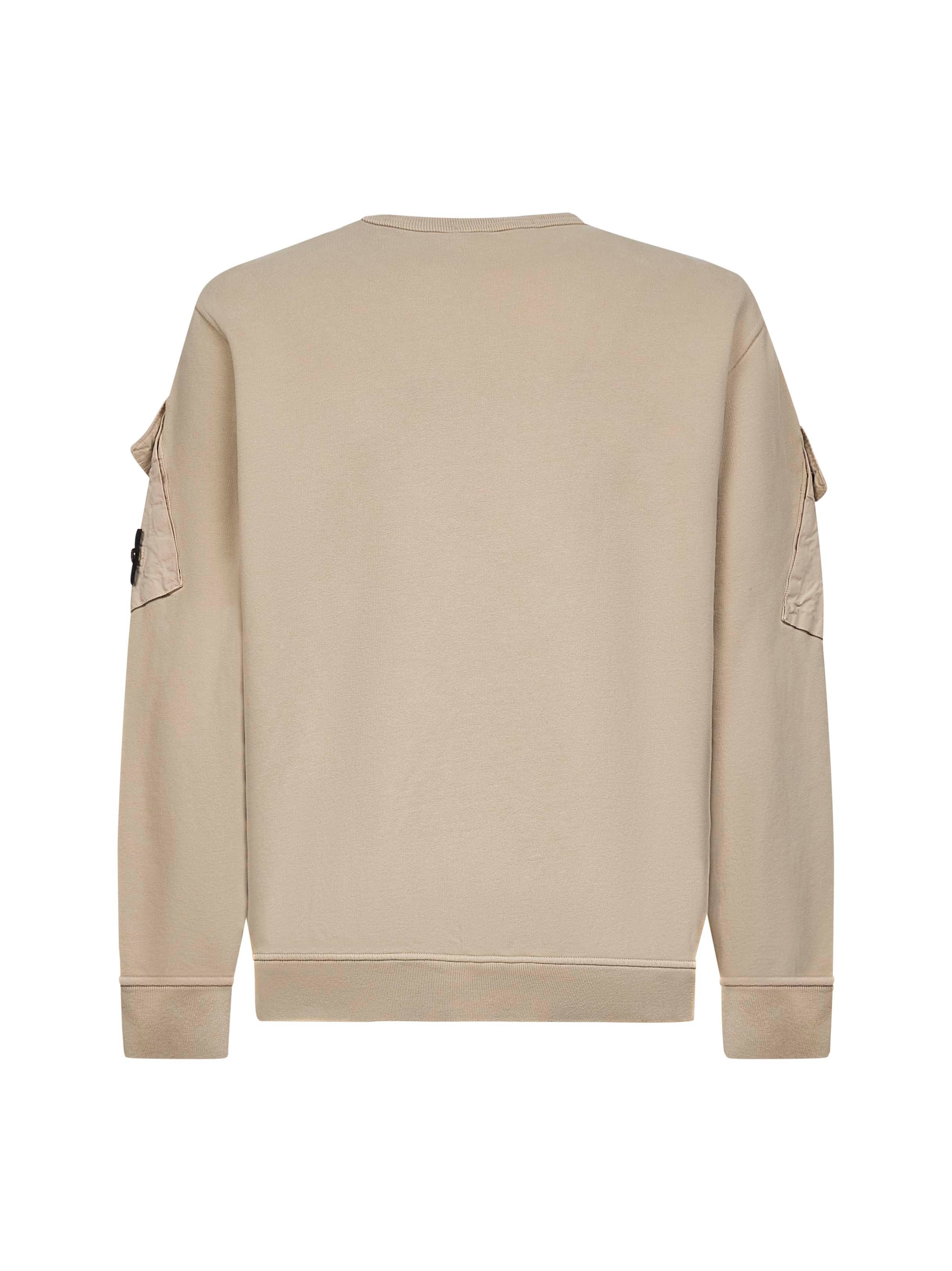 Beige cotton crewneck sweatshirt - 2