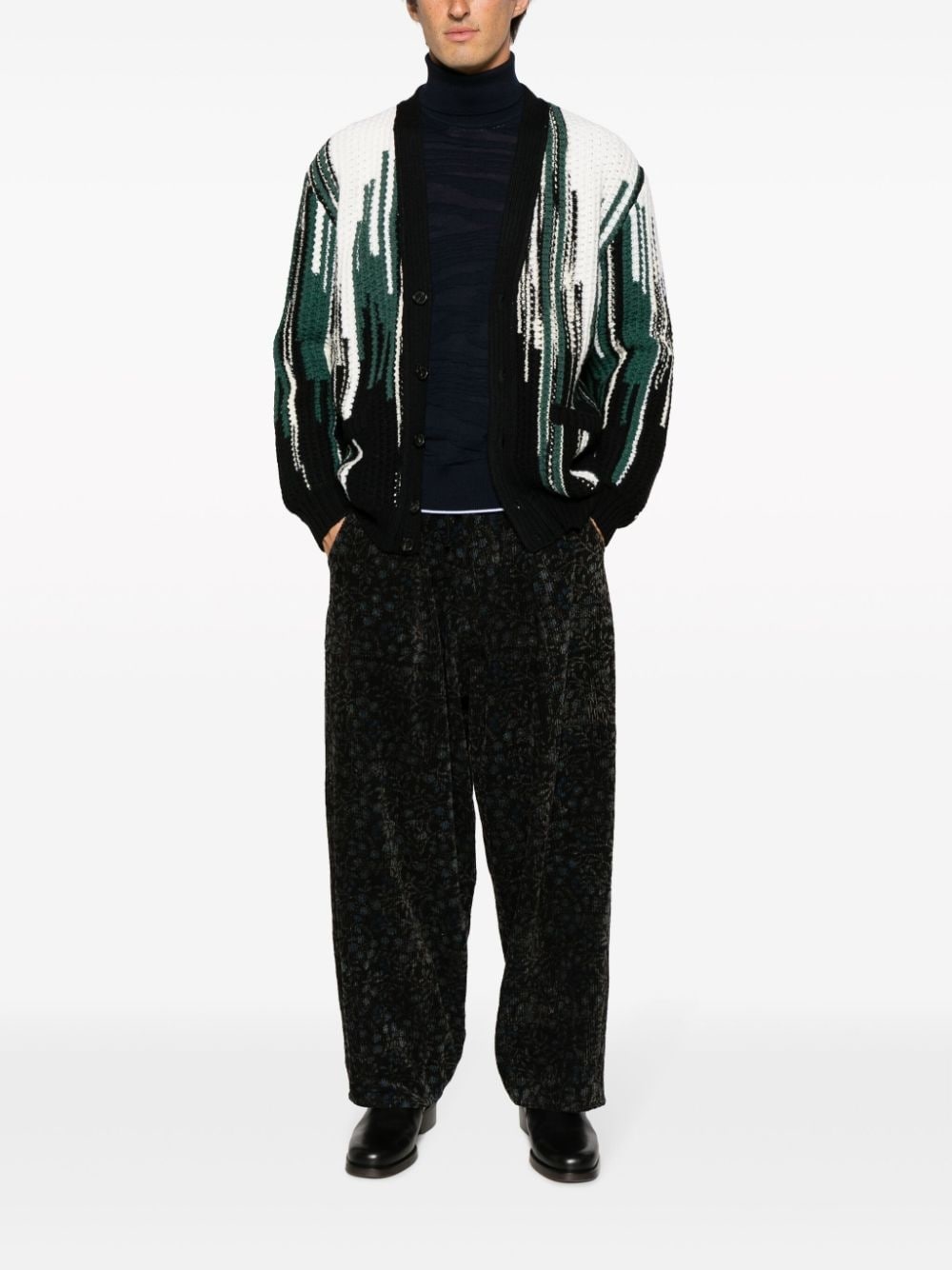graphic-print buttoned cardigan - 2