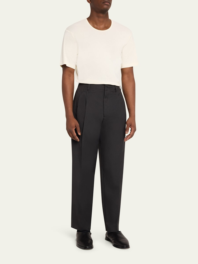 Lemaire Men's Tropical Polyester and Wool Pleated Pants outlook