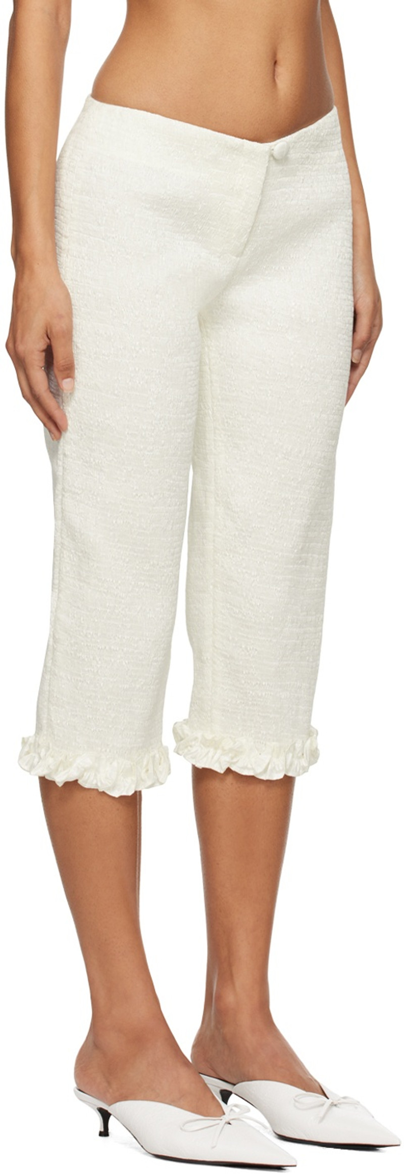 SUPER YAYA SSENSE Exclusive White Rita Trousers outlook