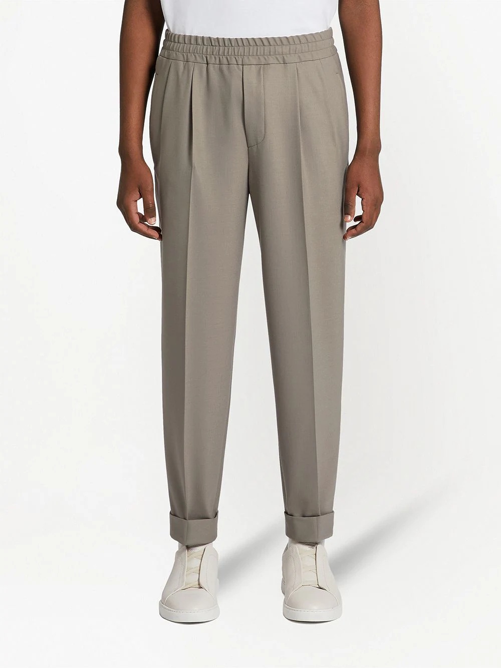 elasticated tapered trousers - 3