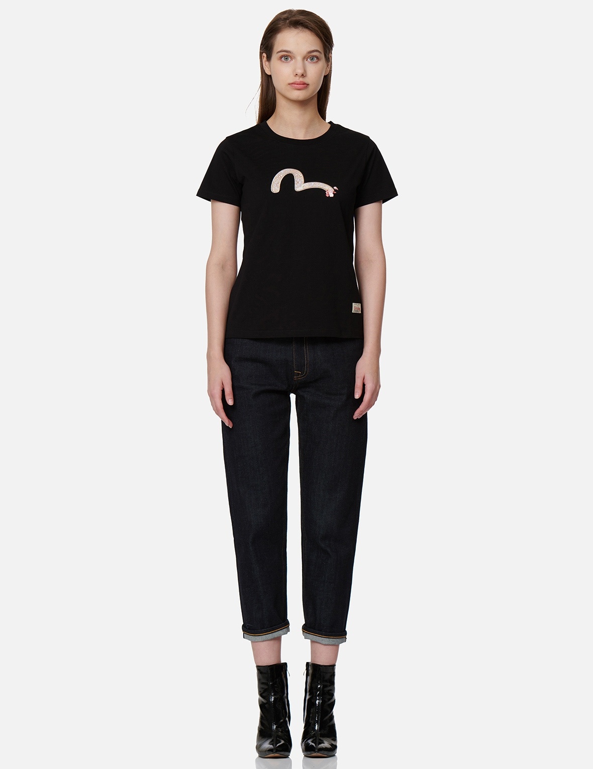 WAVE-PATTERN SEAGULL EMBROIDERY T-SHIRT - 5