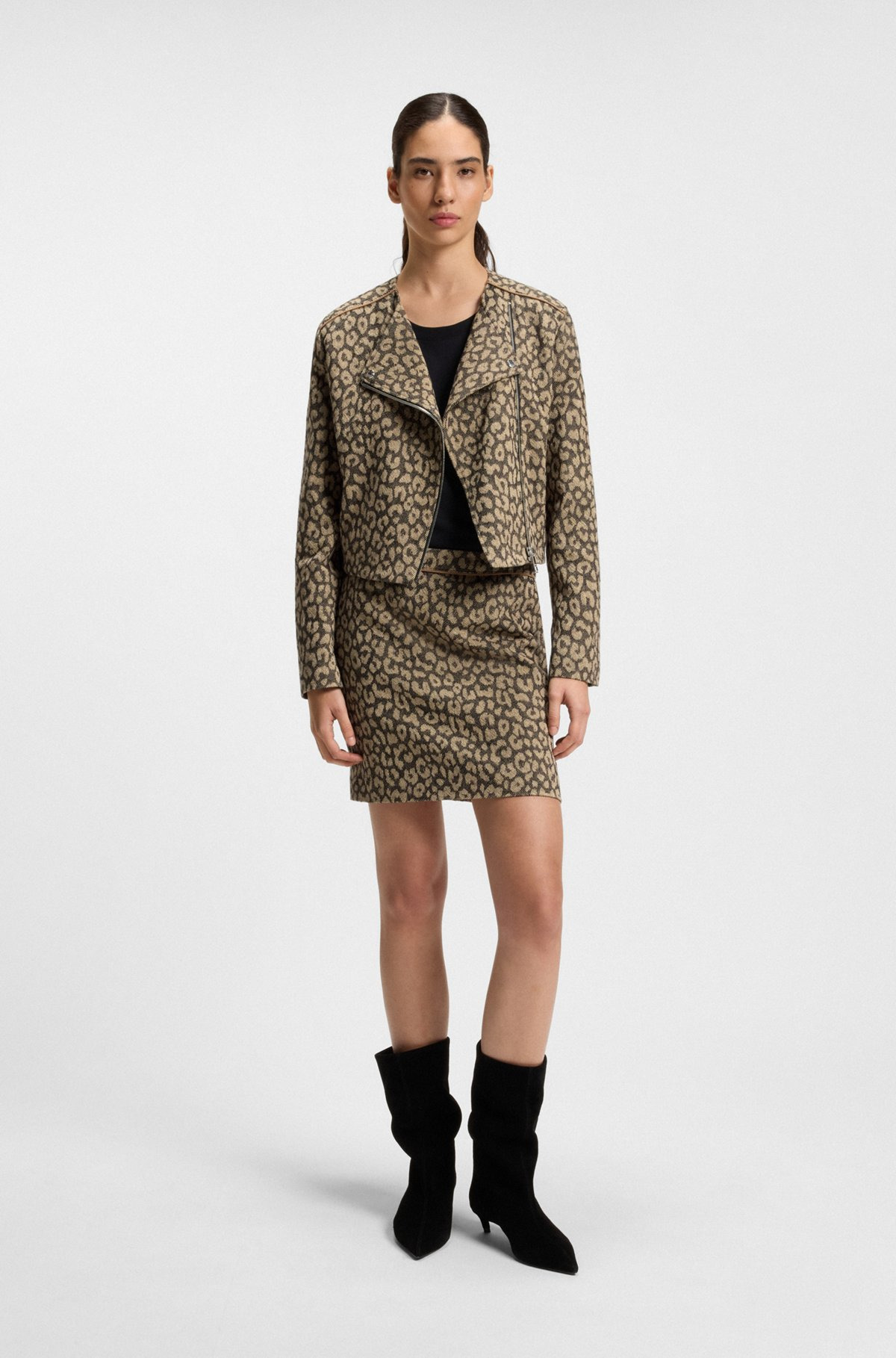 MINI SKIRT IN LEOPARD JACQUARD - 3