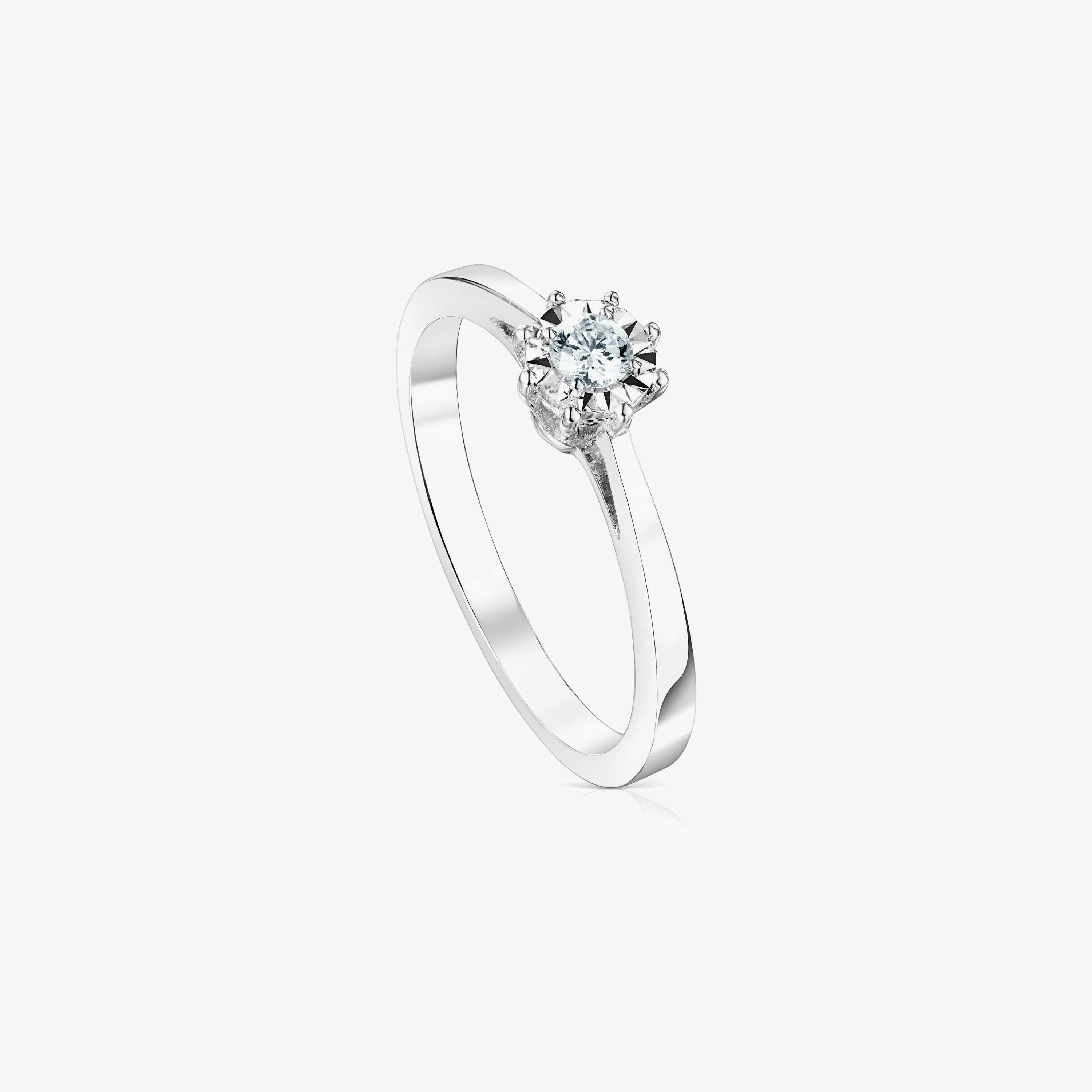 18K white gold TOUS Les Classiques Ring with small Diamond rosette. 0,10ct - 1