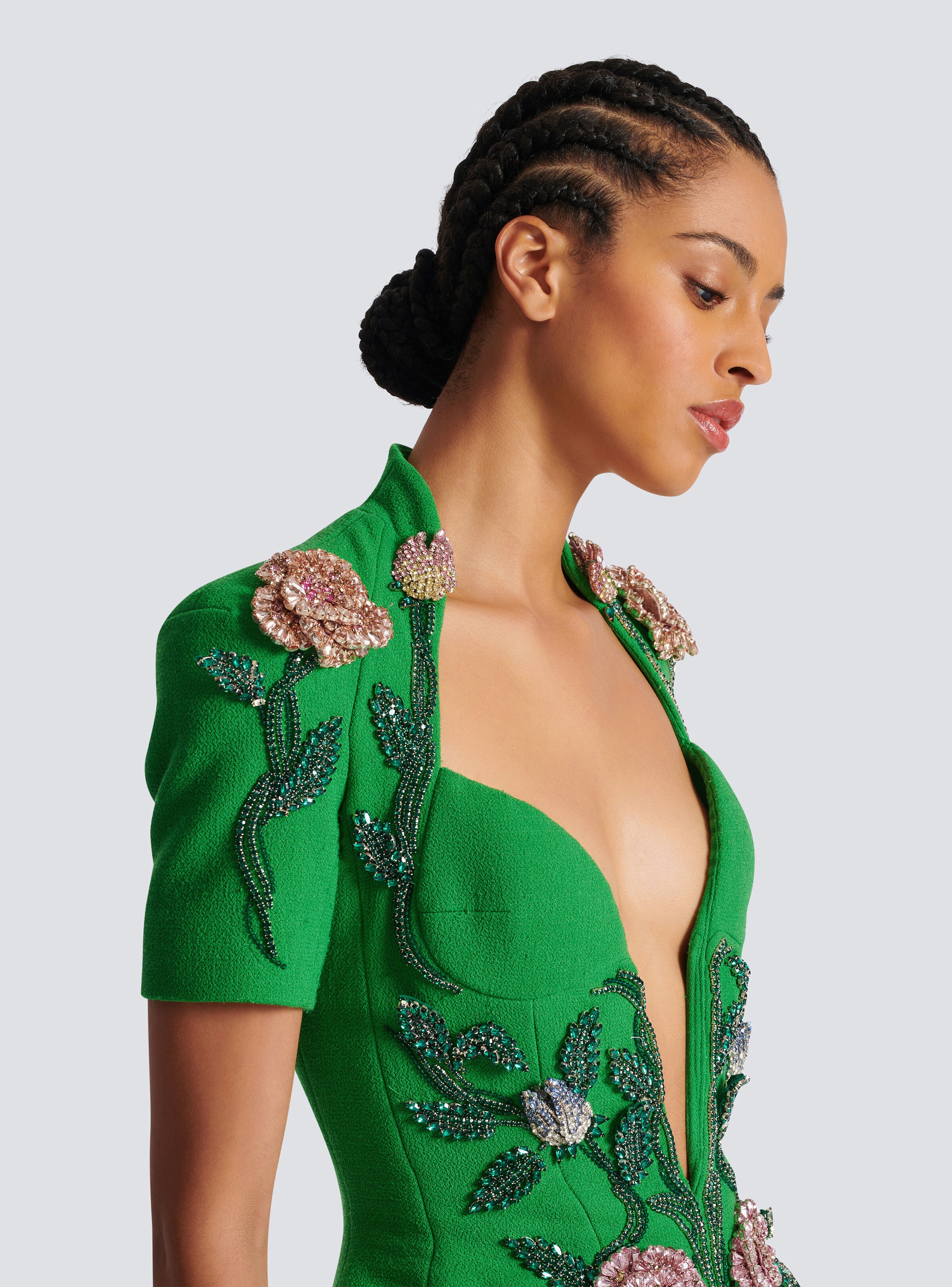 Flower-embroidered playsuit - 7