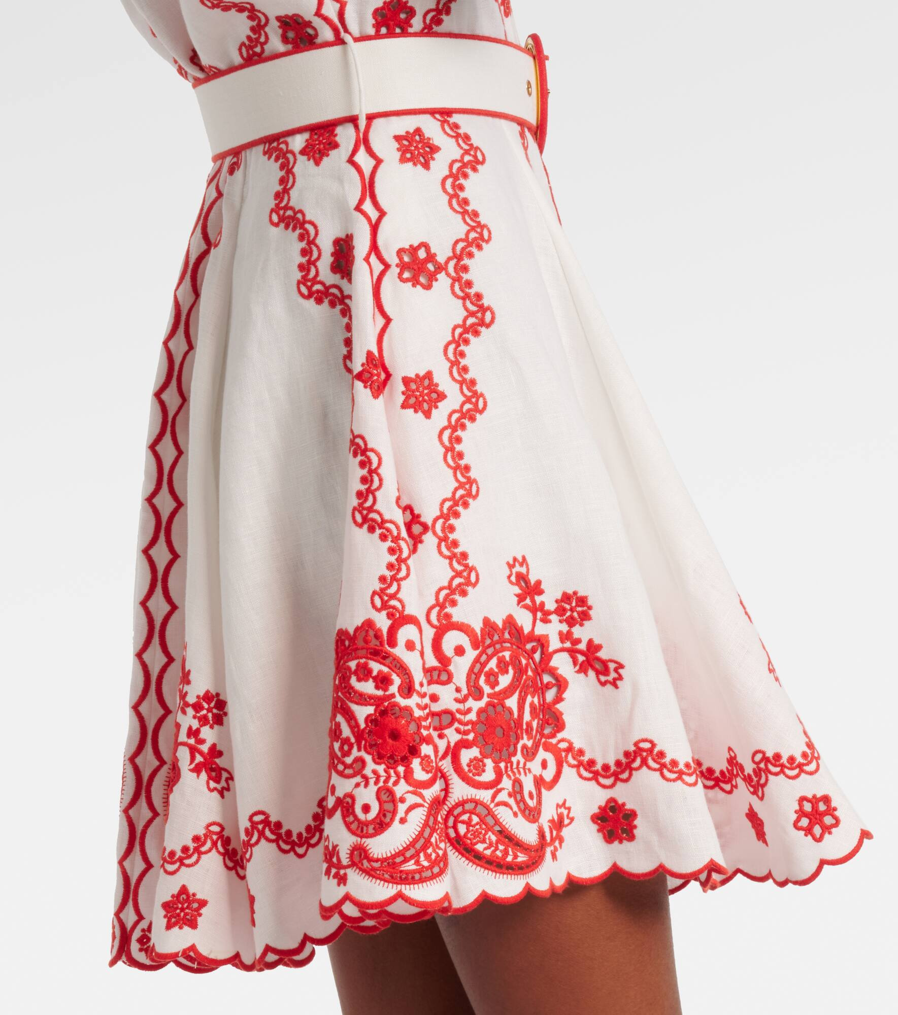 Lucky embroidered linen minidress - 5
