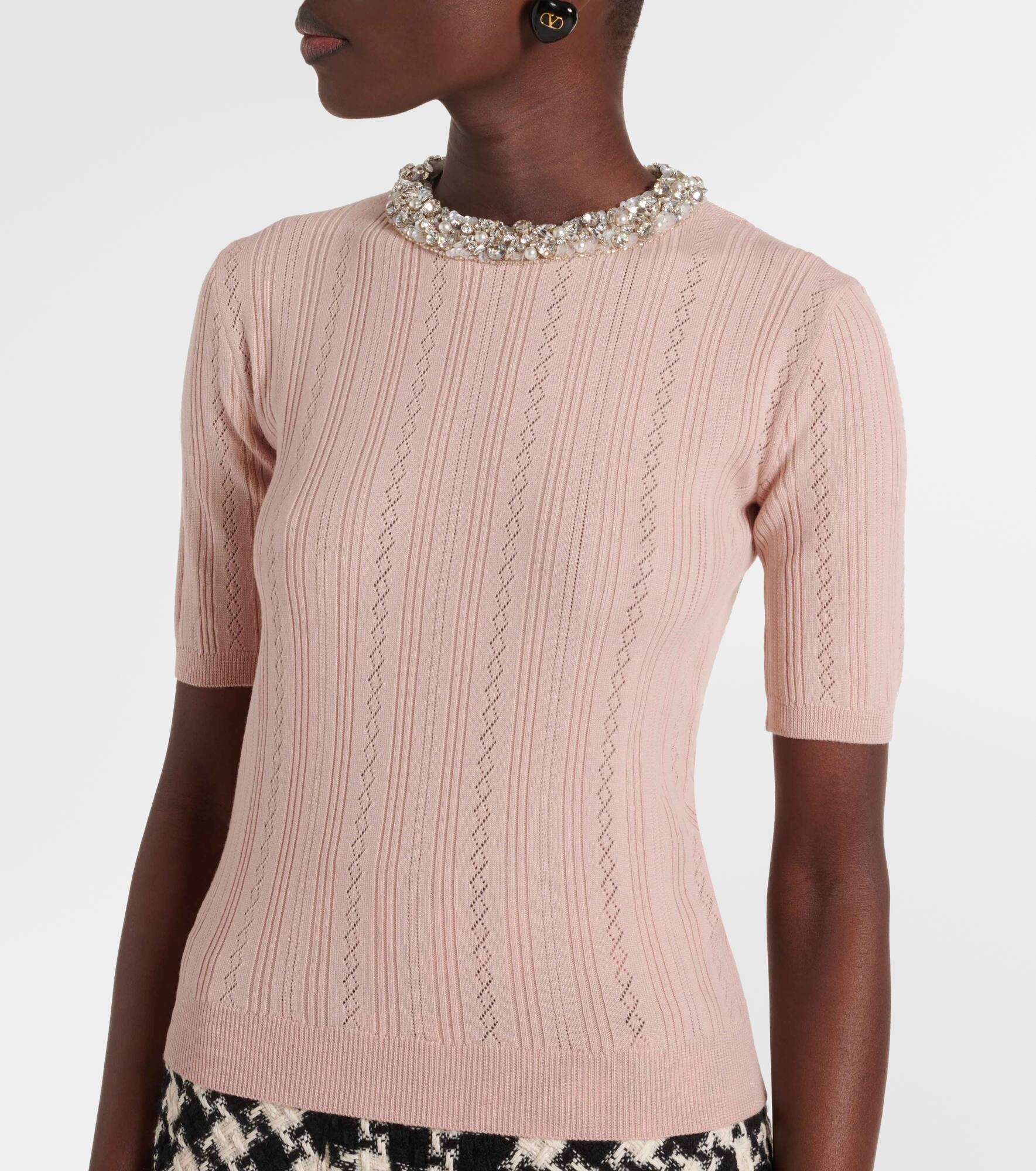 Embellished virgin wool sweater - 6