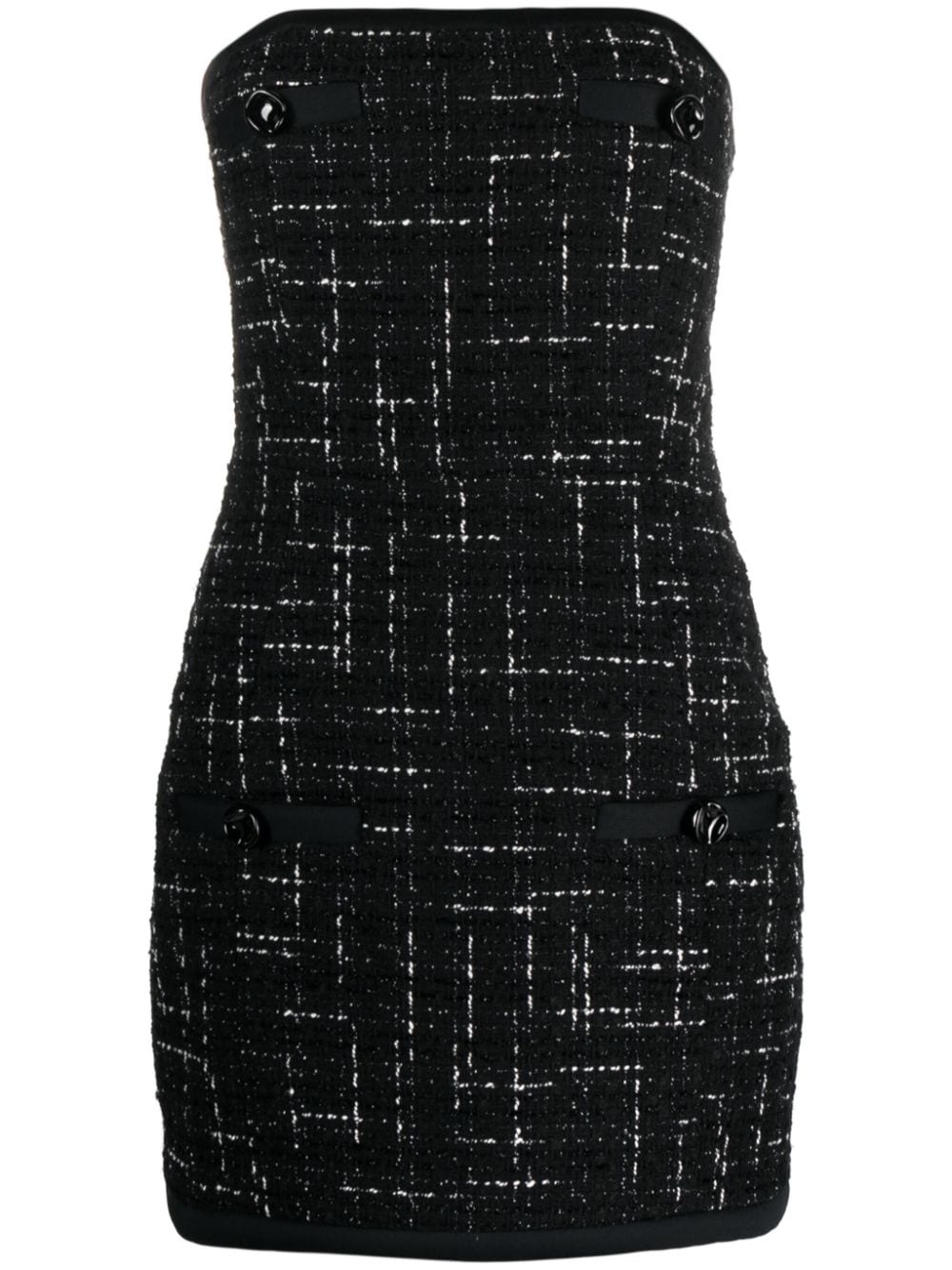 strapless tweed minidress - 1