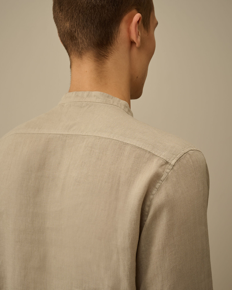 Linen Banded Collar Shirt 6