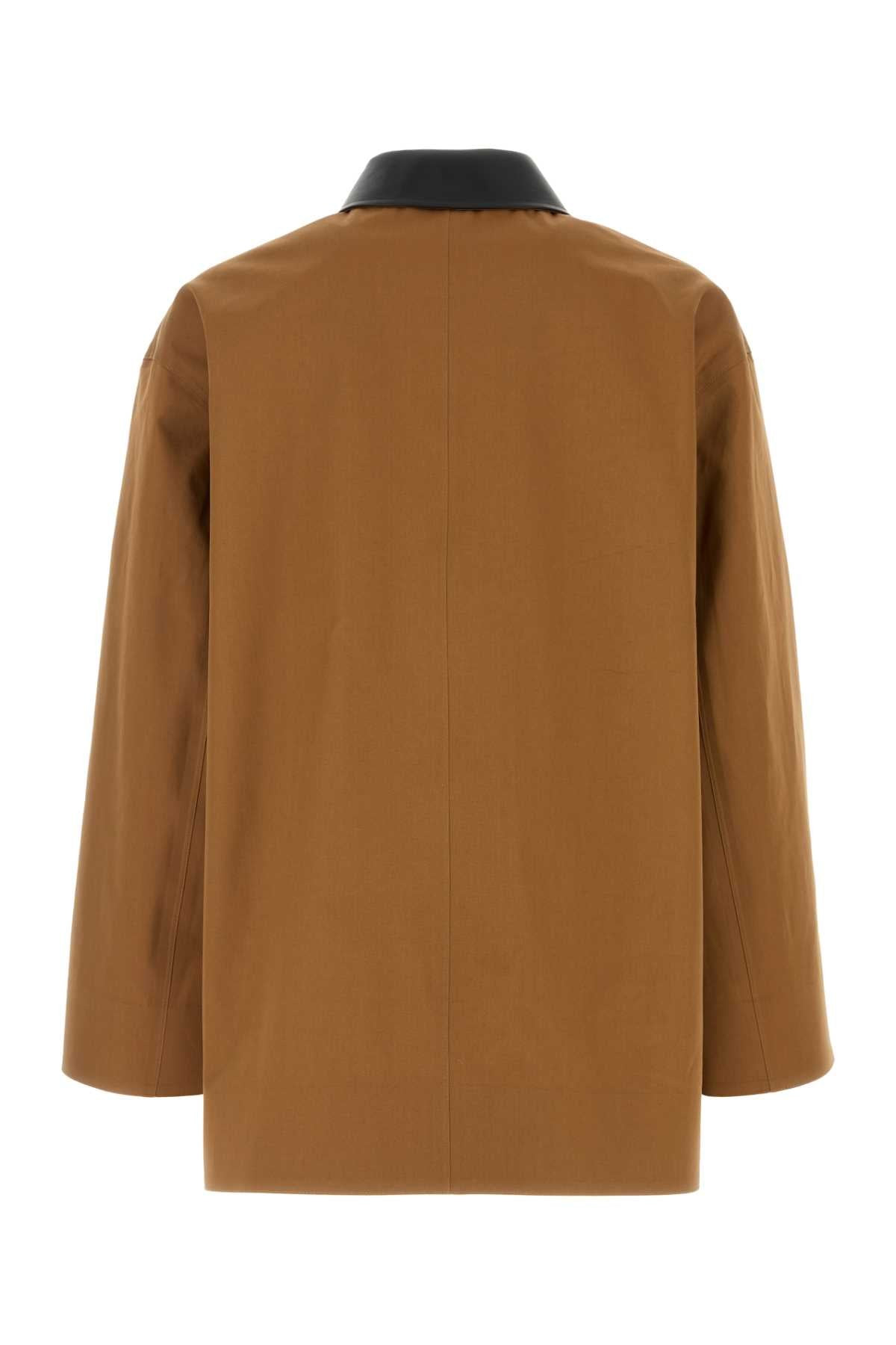 Jil Sander Men Caramel Cotton Trench Coat - 2