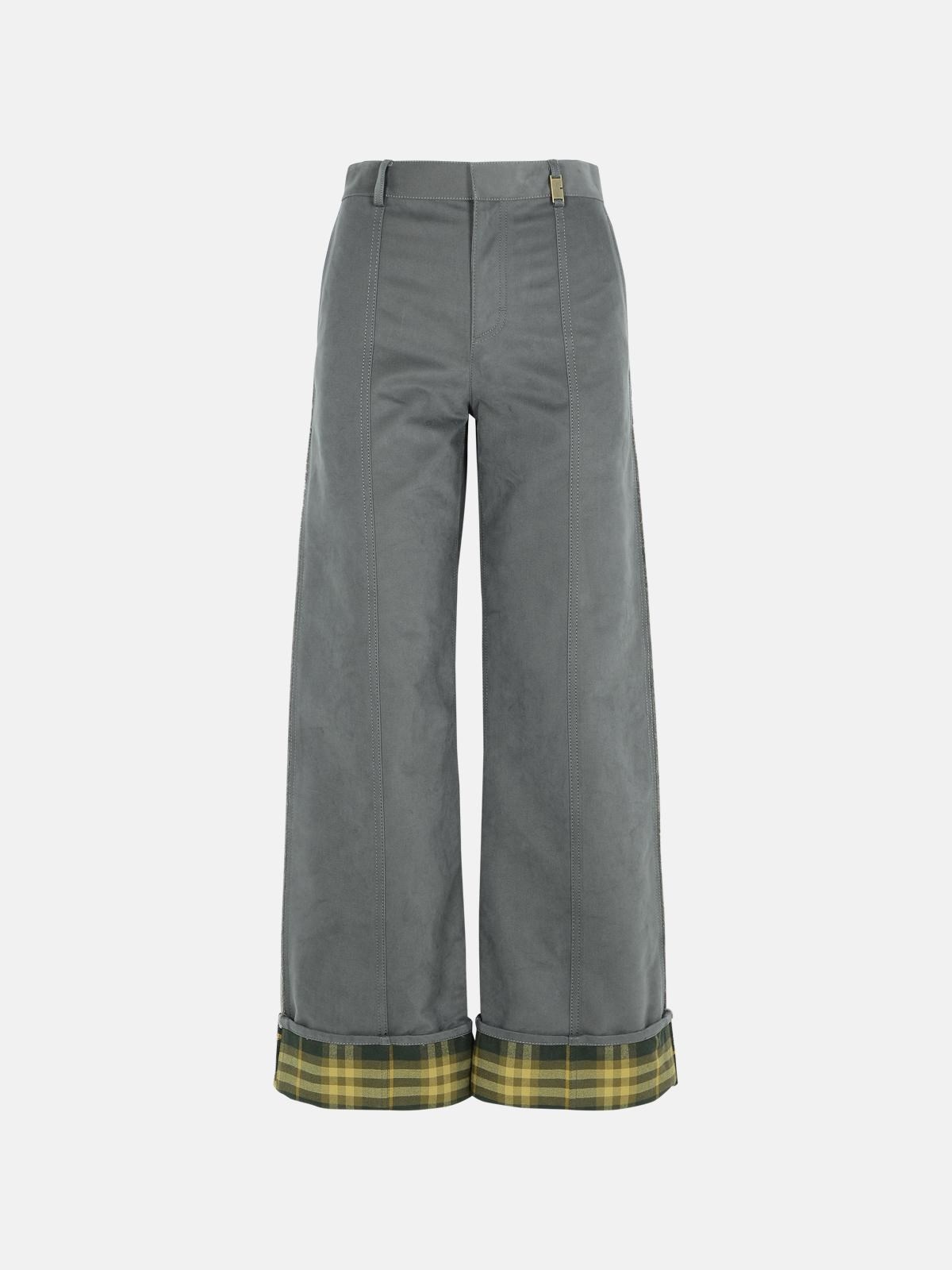 GREY NYLON BLEND TROUSERS - 1