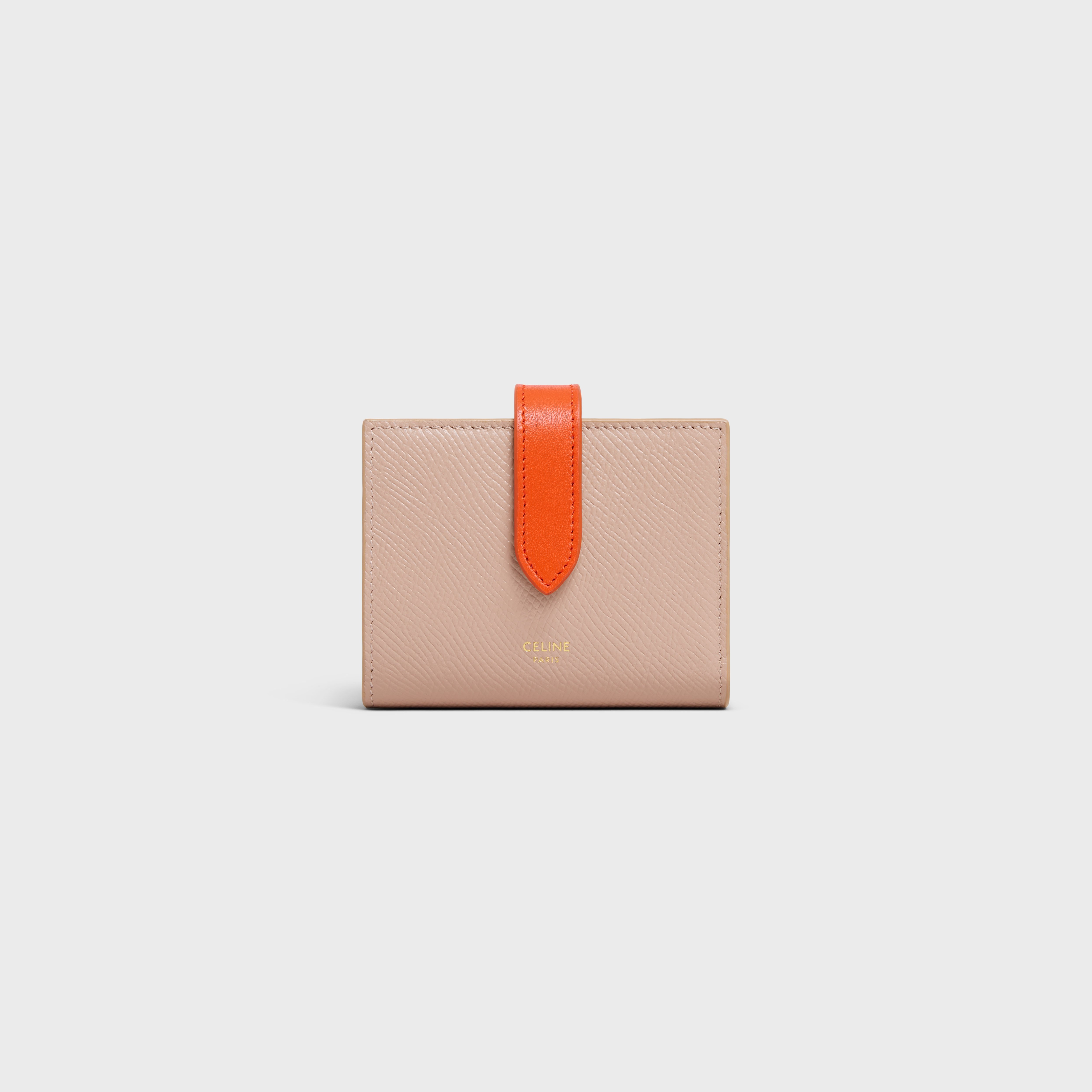 Small Strap Wallet in Bicolour Grained Calfskin - 1