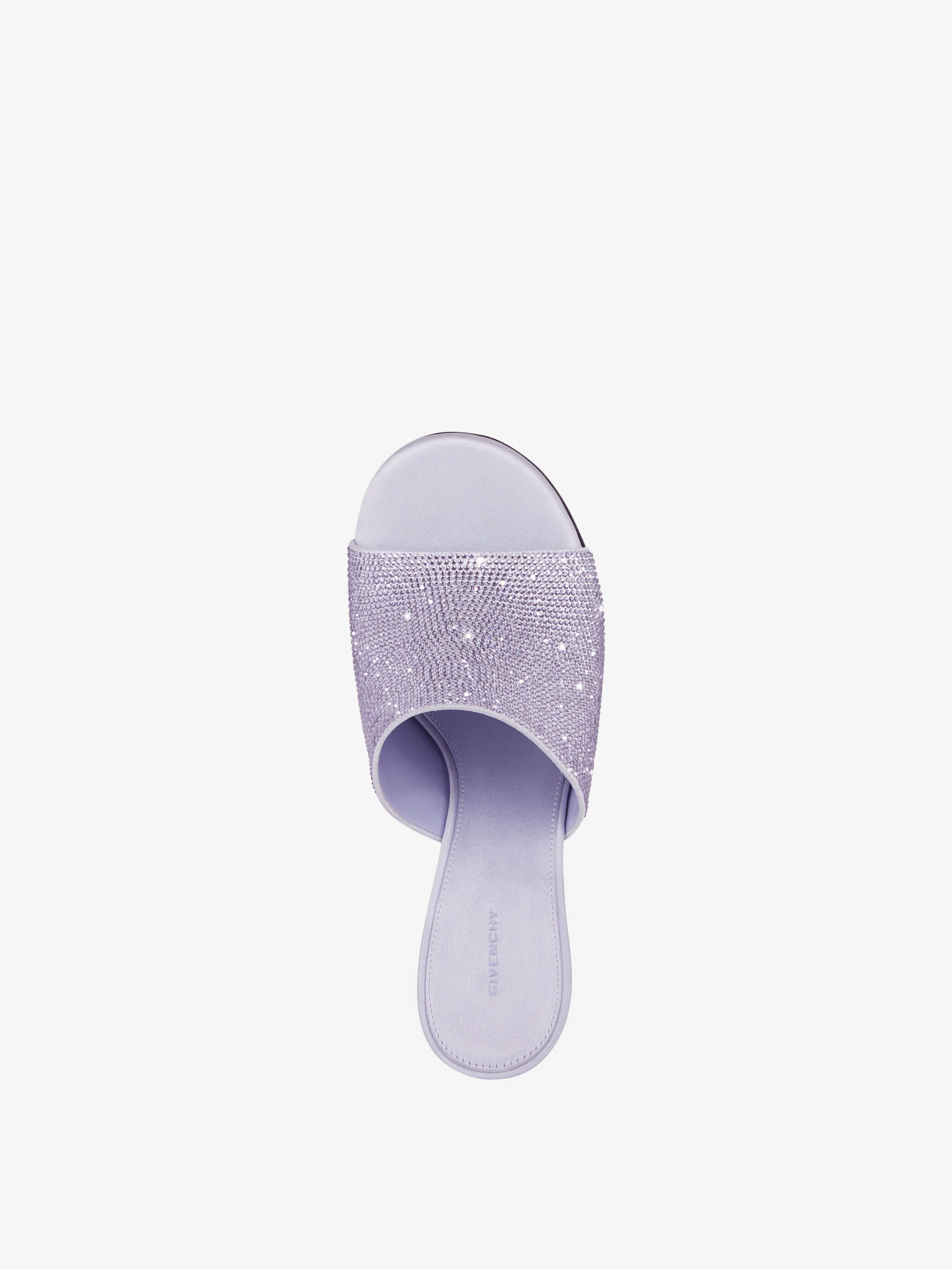 サンダル・ミュール GIVENCHY Givenchy G Cube mules in satin with strass Givenchy G CUBE MULES IN SATIN WITH STRASS | REVERSIBLE